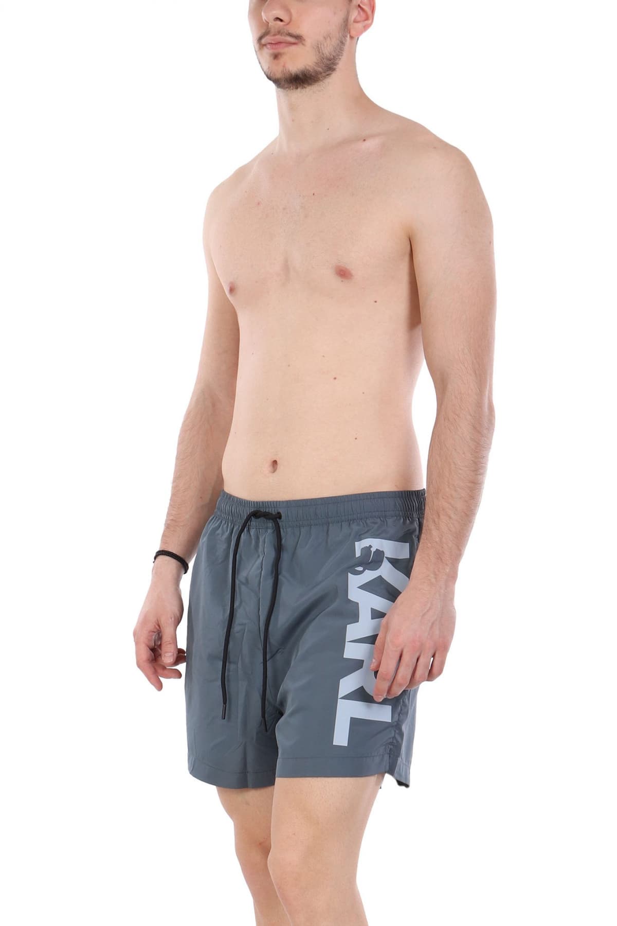 KARL LAGERFELD ΜΑΓΙΩ LOGO SHORT BOARDSHORTS ΓΚΡΙ