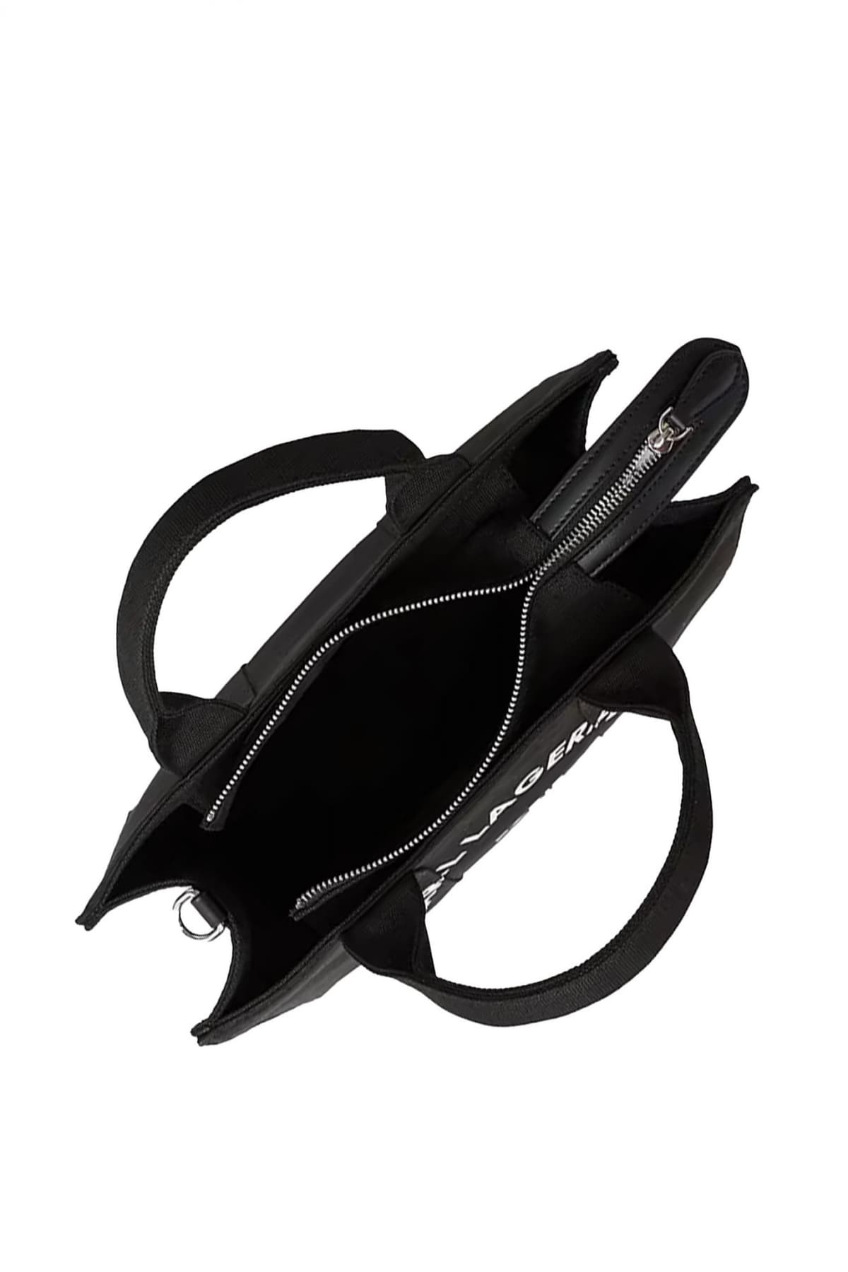 KARL LAGERFELD ΤΣΑΝΤΑ ΧΕΙΡΟΣ/CROSS ΚΑΜΒΑΣ BODY SQUARE MEDIUM TOTE LOGO ΜΑΥΡΟ