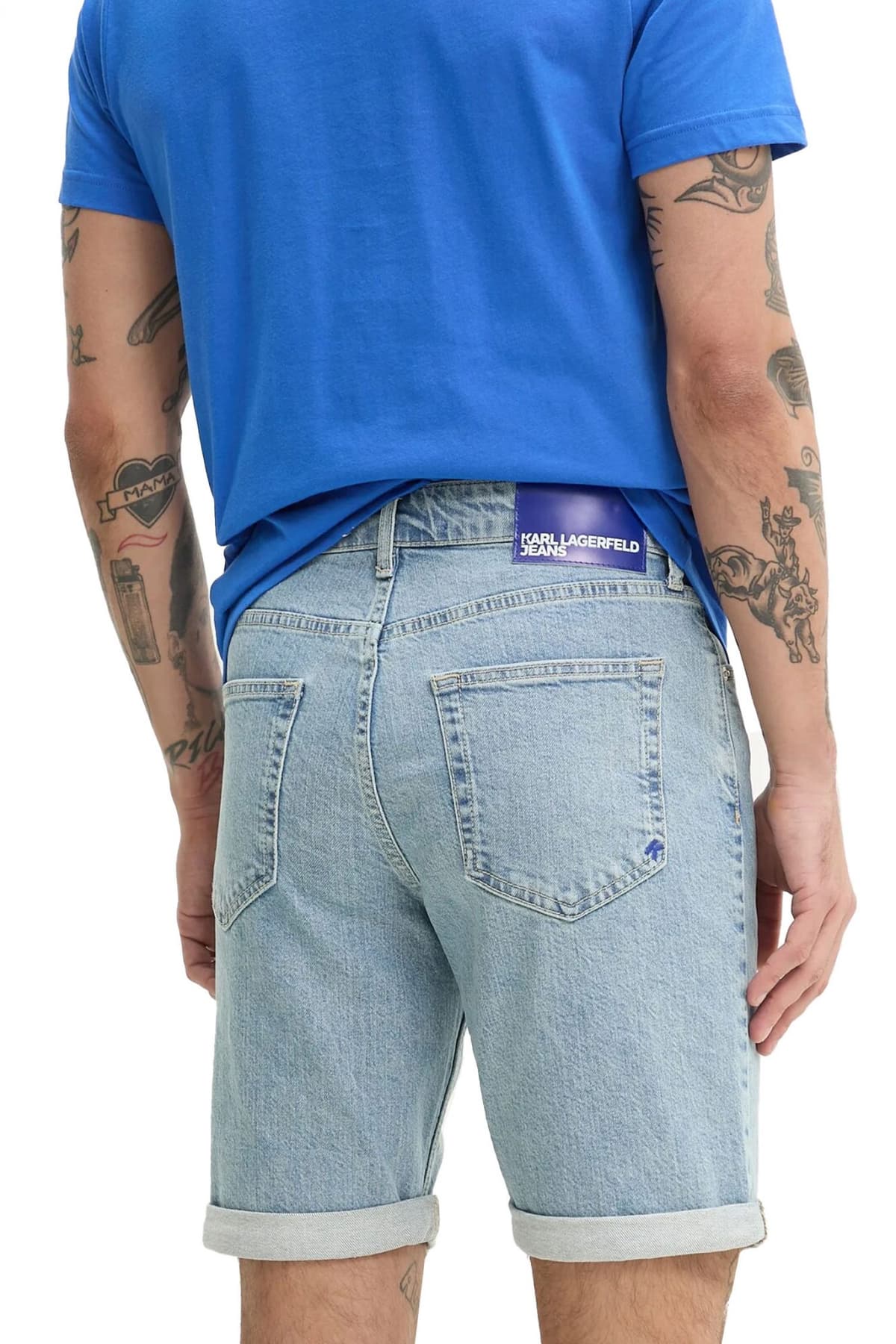 KARL LAGERFELD JEANS ΒΕΡΜΟΥΔΑ JEANS SLIM ANOIXTO ΜΠΛΕ