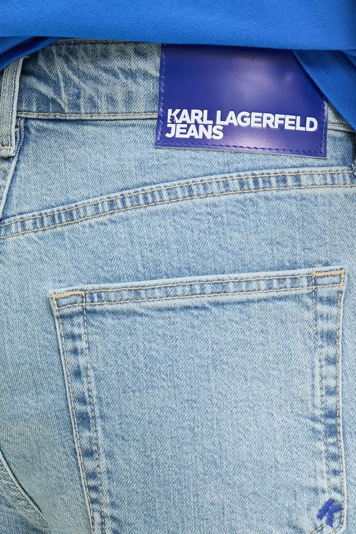 KARL LAGERFELD JEANS ΒΕΡΜΟΥΔΑ JEANS SLIM ANOIXTO ΜΠΛΕ