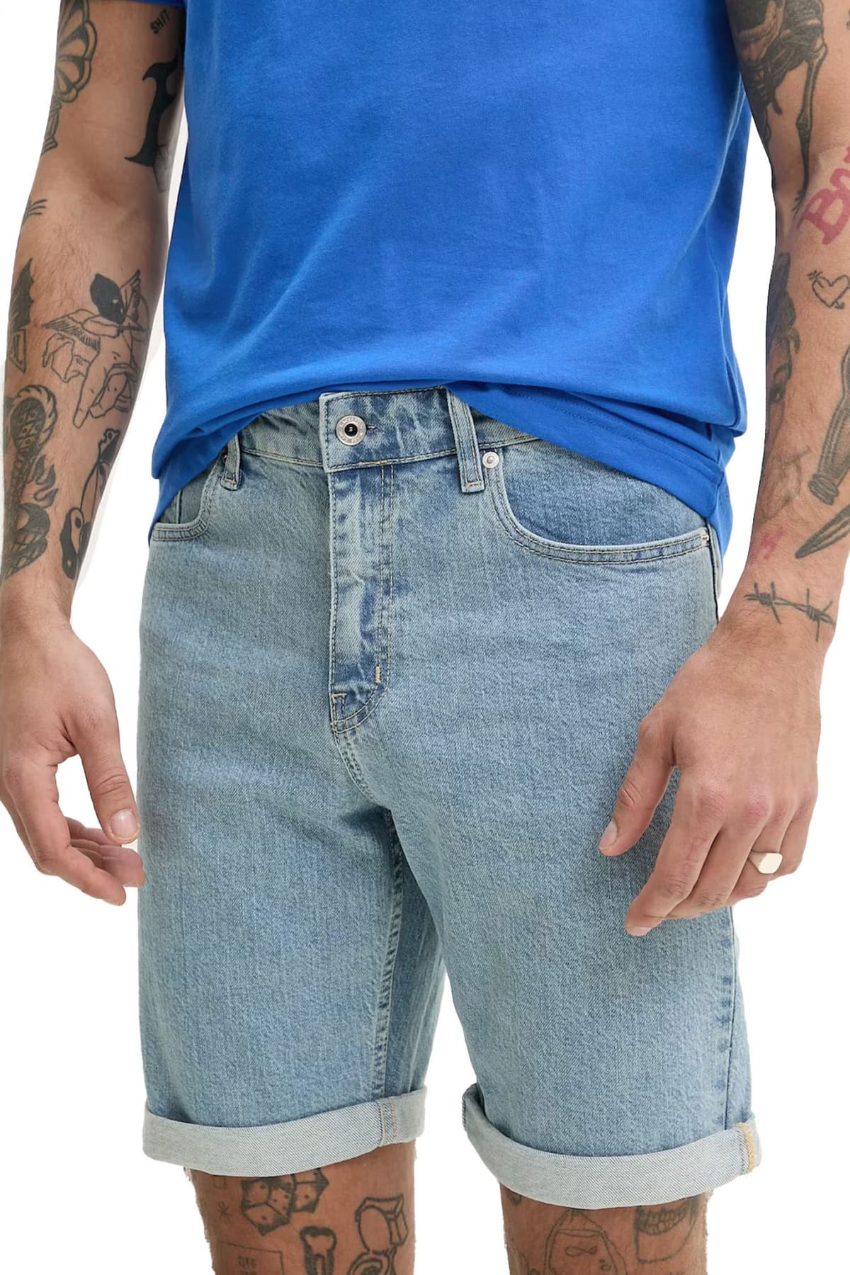 KARL LAGERFELD JEANS ΒΕΡΜΟΥΔΑ JEANS SLIM ANOIXTO ΜΠΛΕ