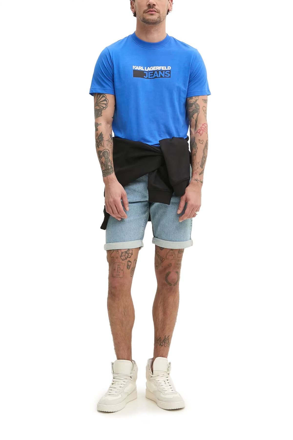 KARL LAGERFELD JEANS ΒΕΡΜΟΥΔΑ JEANS SLIM ANOIXTO ΜΠΛΕ