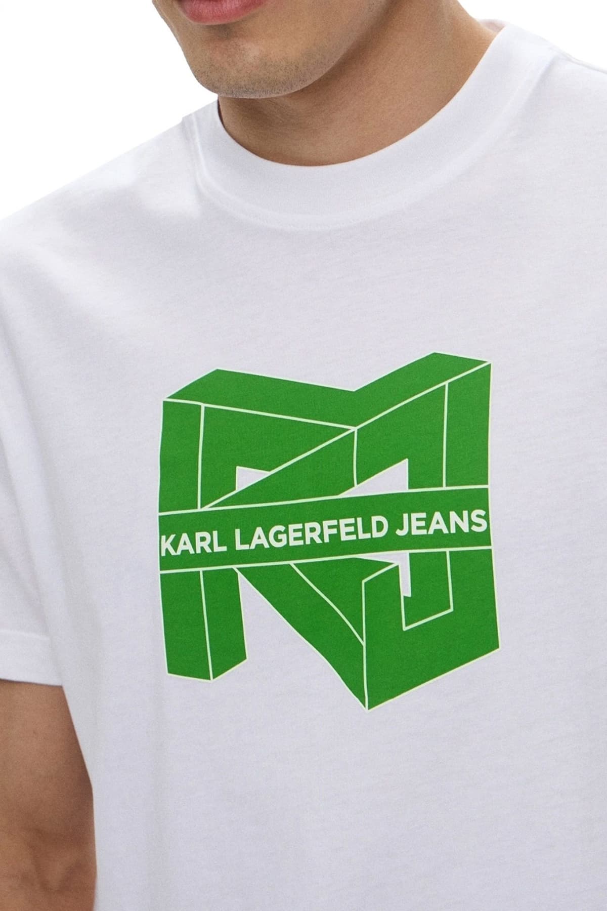 KARL LAGERFELD JEANS T-SHIRT REGULAR SS CUBE LOGO TEE ΛΕΥΚΟ