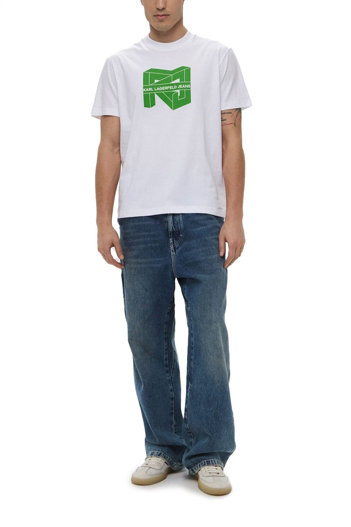 KARL LAGERFELD JEANS T-SHIRT REGULAR SS CUBE LOGO TEE ΛΕΥΚΟ