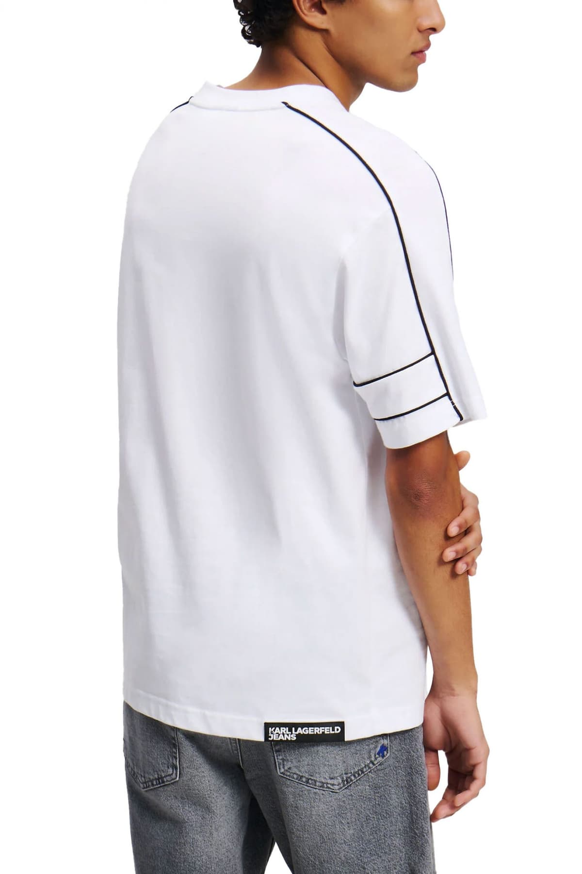 KARL LAGERFELD JEANS T-SHIRT PIPING TEE RELAXED FIT ΛΕΥΚΟ