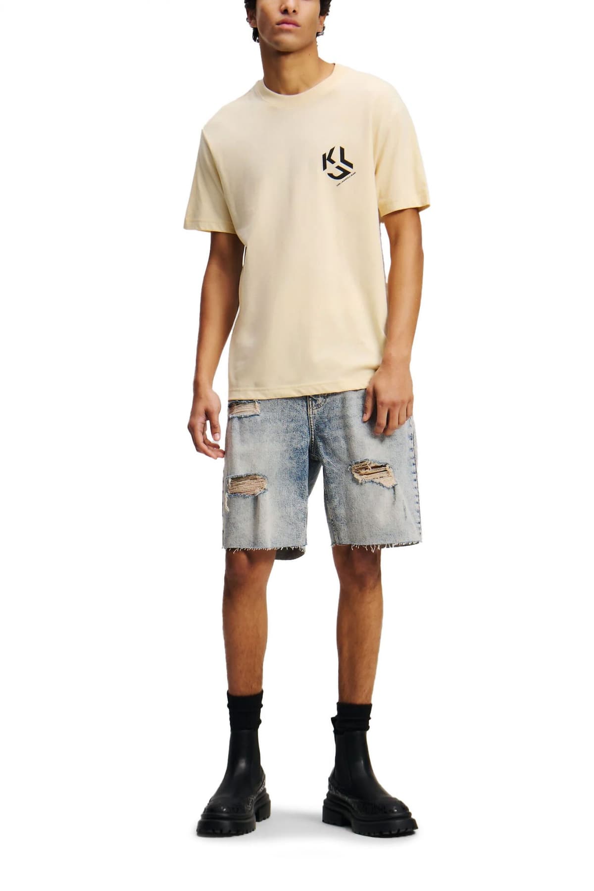 KARL LAGERFELD JEANS T-SHIRT MONOGRAM TEE REGULAR FIT ΜΠΕΖ ΑΜΜΟΥ