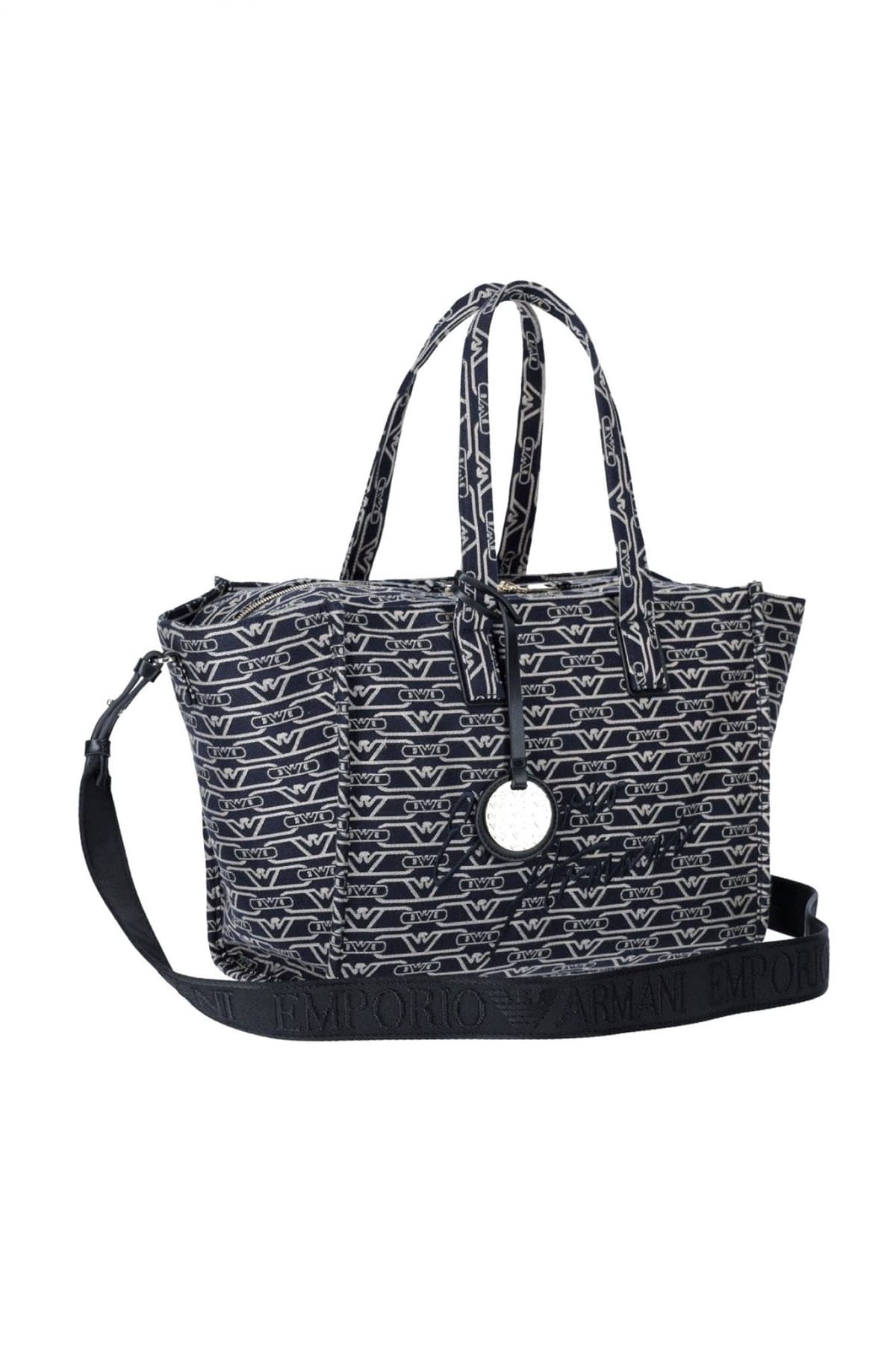 EMPORIO ARMANI ΤΣΑΝΤΑ ΧΕΙΡΟΣ LOGO ΜΠΕΖ-ΜΠΛΕ