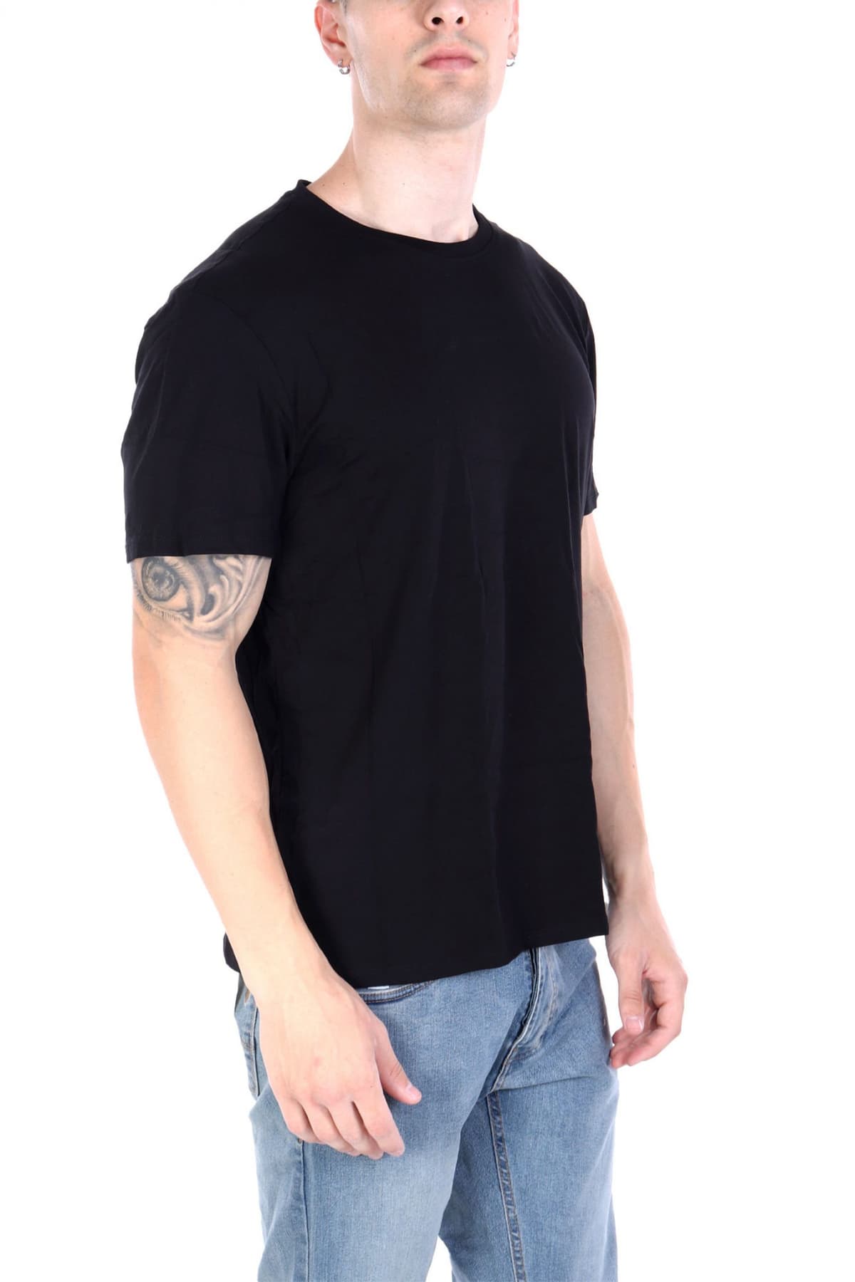 GUESS JEANS ΕΣΩΡΟΥΧΟ T-SHIRT ONE PACK COTTON SLIM FIT TEE ΜΑΥΡΟ