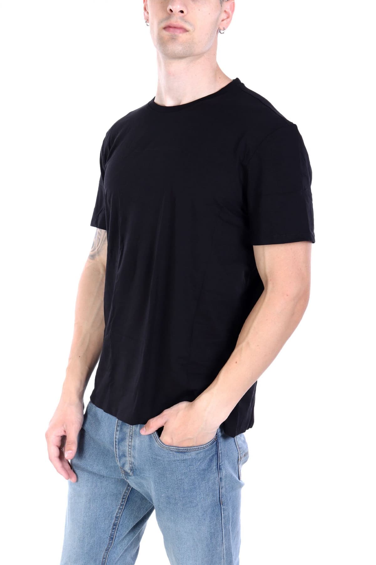 GUESS JEANS ΕΣΩΡΟΥΧΟ T-SHIRT ONE PACK COTTON SLIM FIT TEE ΜΑΥΡΟ