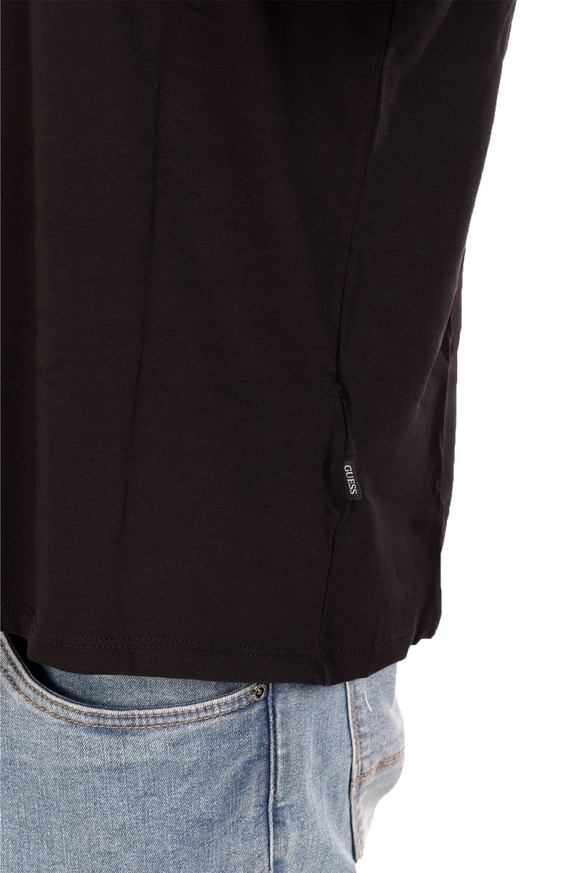 GUESS JEANS ΕΣΩΡΟΥΧΟ T-SHIRT ONE PACK COTTON SLIM FIT TEE ΜΑΥΡΟ