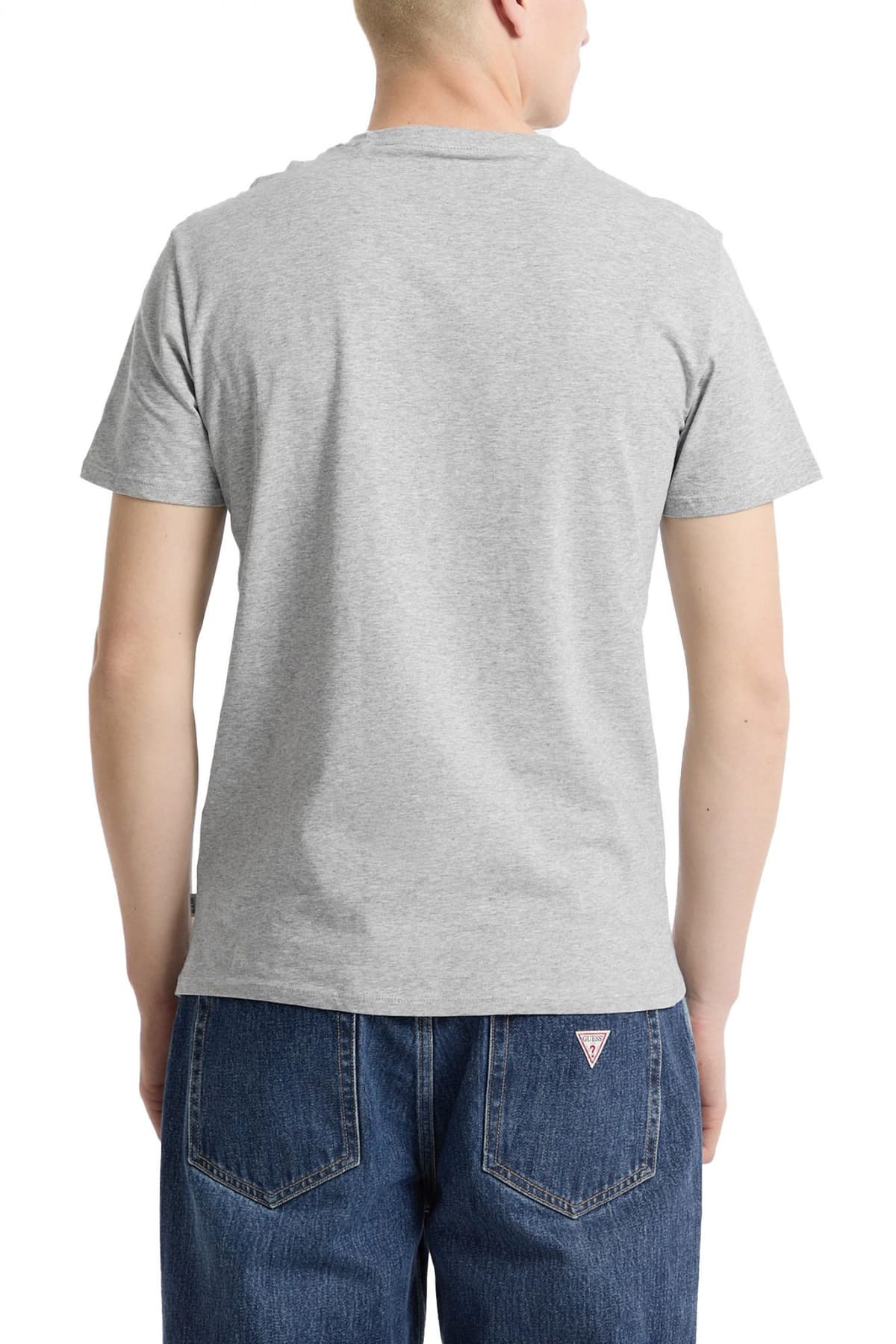 GUESS JEANS ΕΣΩΡΟΥΧΟ T-SHIRT ONE PACK COTTON SLIM FIT TEE ΓΚΡΙ