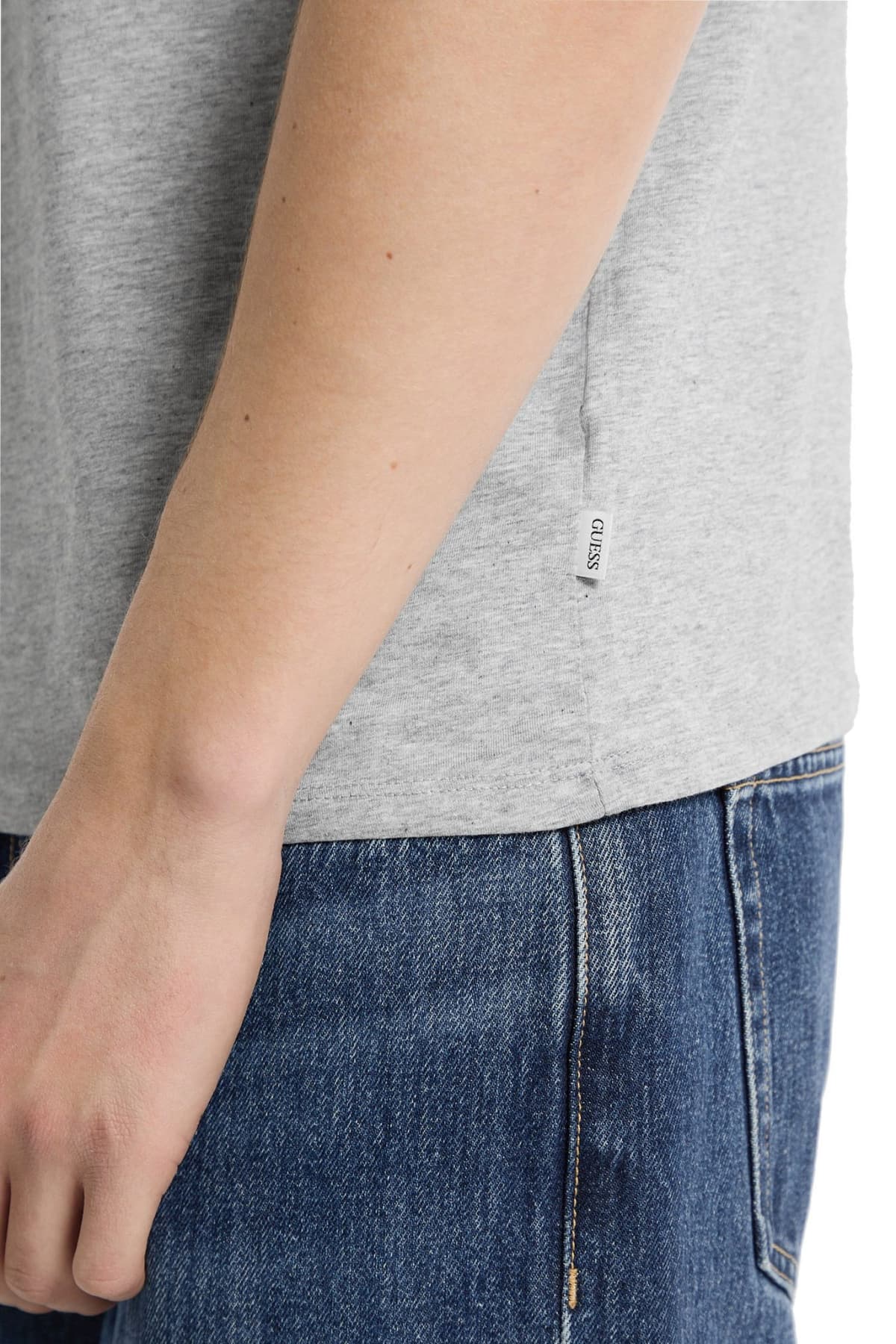 GUESS JEANS ΕΣΩΡΟΥΧΟ T-SHIRT ONE PACK COTTON SLIM FIT TEE ΓΚΡΙ