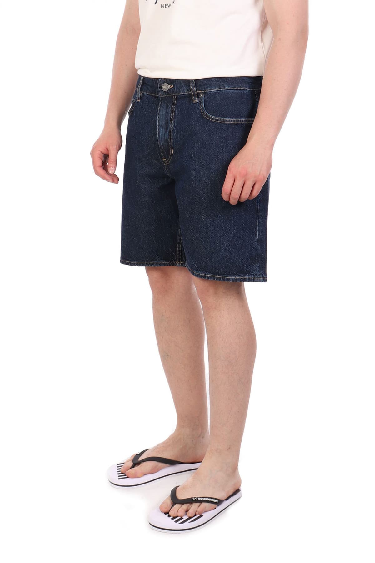 GUESS ΒΕΡΜΟΥΔΑ JEANS UNISEX CLASSIC DENIM ΜΠΛΕ