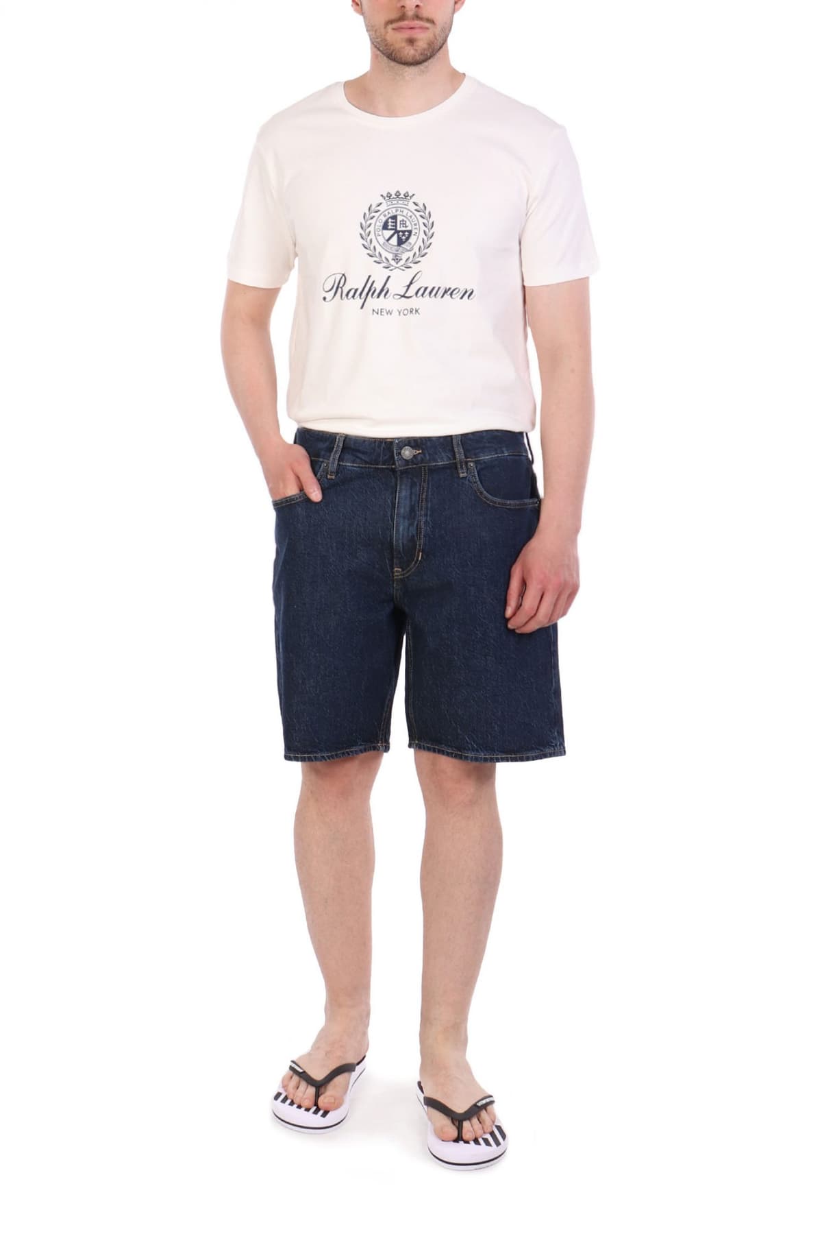 GUESS ΒΕΡΜΟΥΔΑ JEANS UNISEX CLASSIC DENIM ΜΠΛΕ