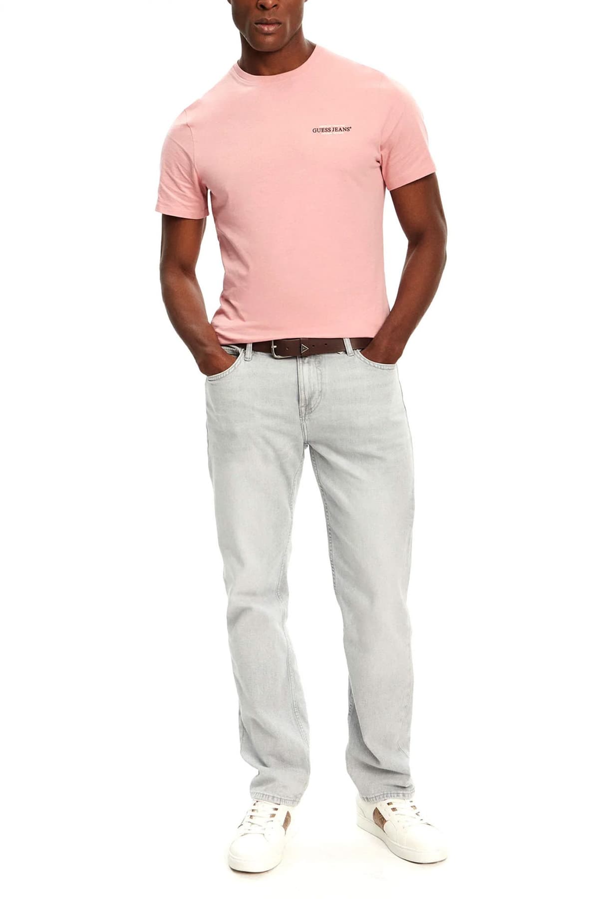 GUESS JEANS T-SHIRT CREWNECK SLIM FIT LOGO ΣΟΜΟΝ