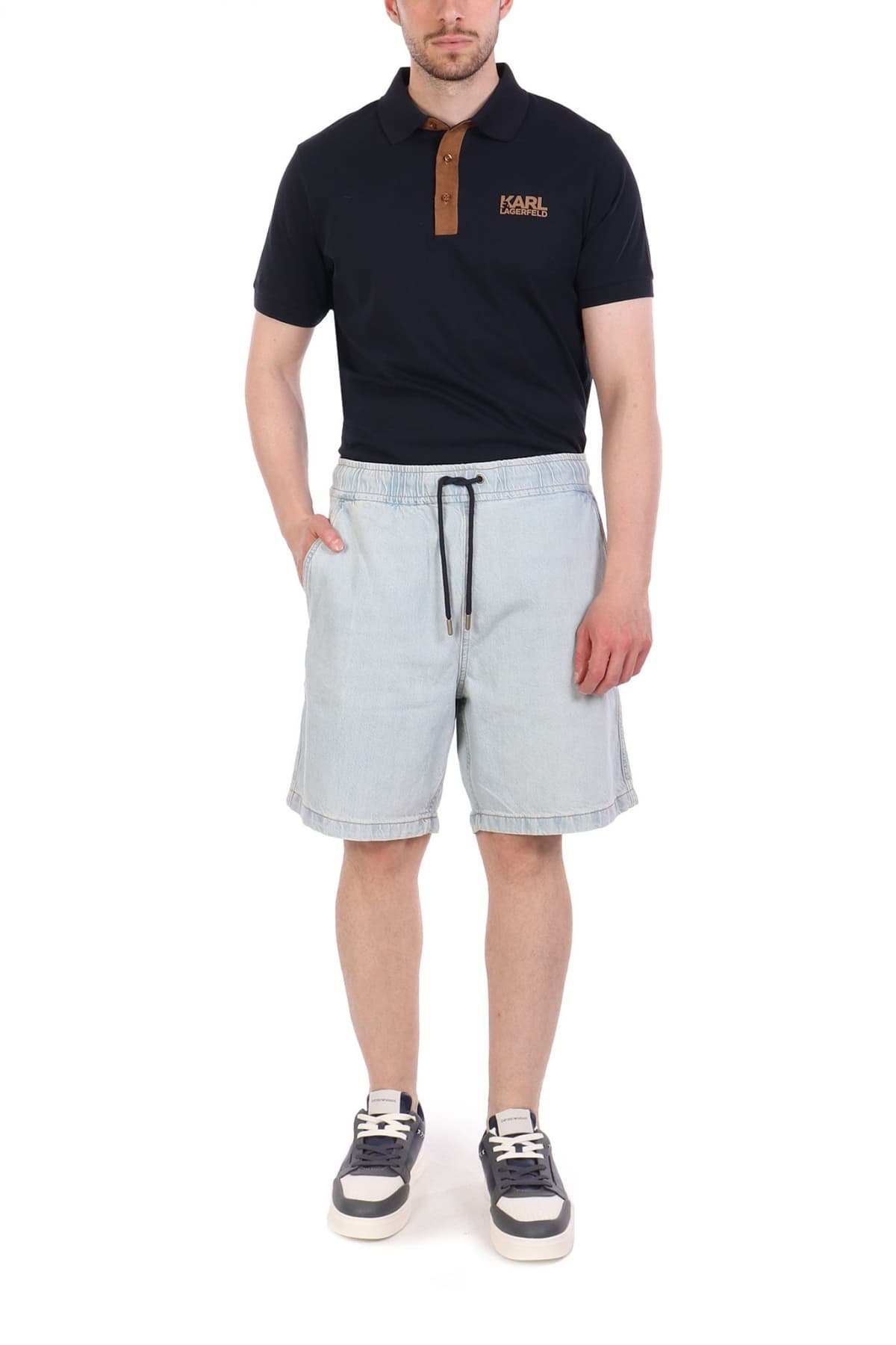 GUESS JEANS ΒΕΡΜΟΥΔΑ JEANS JOGGER ΓΑΛΑΖΙΟ