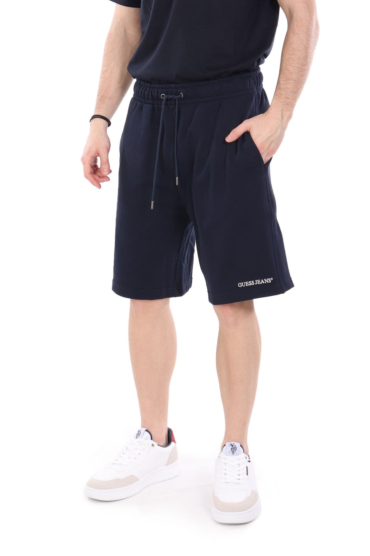 GUESS JEANS ΒΕΡΜΟΥΔΑ ΦΟΥΤΕΡ LOGO ΜΠΛΕ