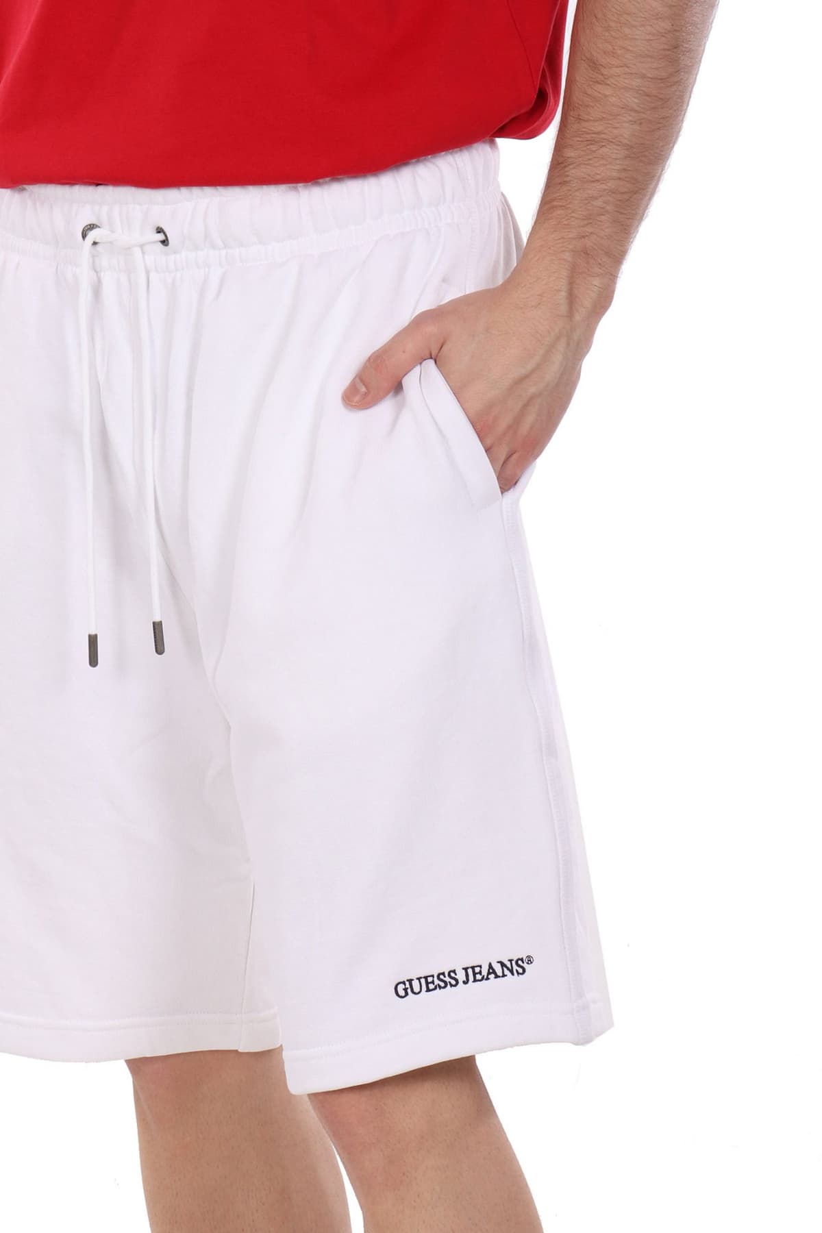 GUESS JEANS ΒΕΡΜΟΥΔΑ ΦΟΥΤΕΡ LOGO ΛΕΥΚΟ