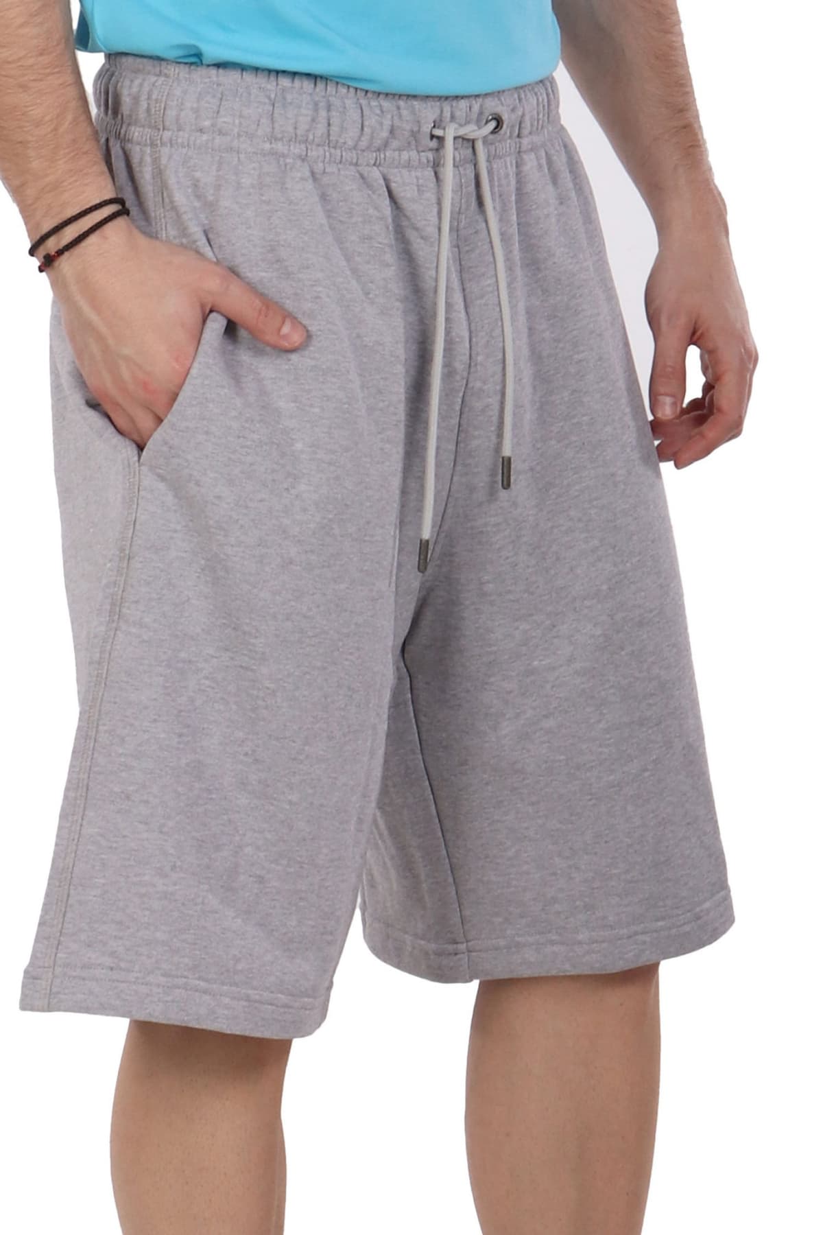 GUESS JEANS ΒΕΡΜΟΥΔΑ ΦΟΥΤΕΡ LOGO ΓΚΡΙ