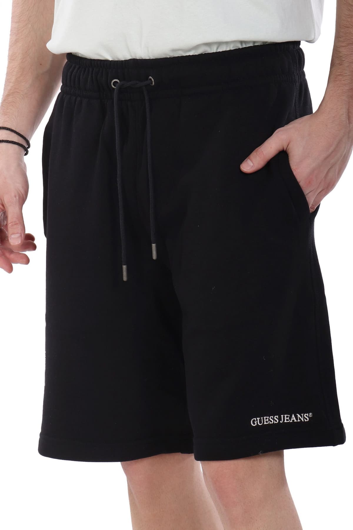 GUESS JEANS ΒΕΡΜΟΥΔΑ ΦΟΥΤΕΡ LOGO ΜΑΥΡΟ