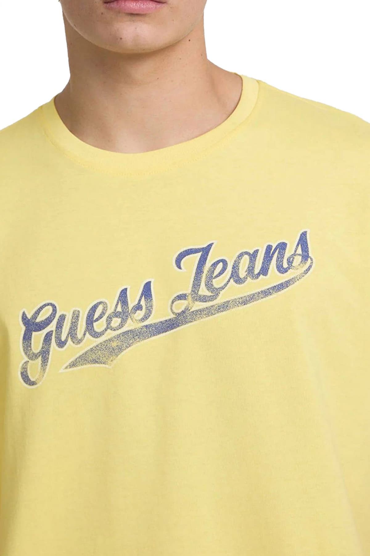 GUESS JEANS T-SHIRT CREWNECK REGULAR FIT ΚΙΤΡΙΝΟ
