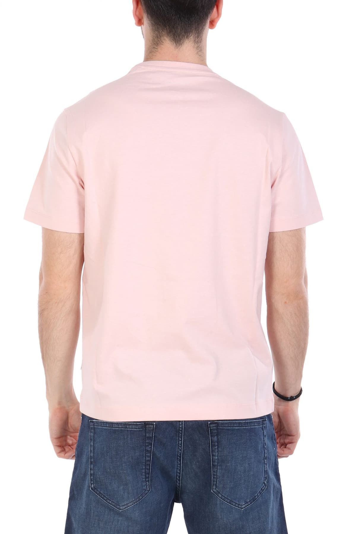 GUESS JEANS T-SHIRT CREWNECK REGULAR FIT ΡΟΖ