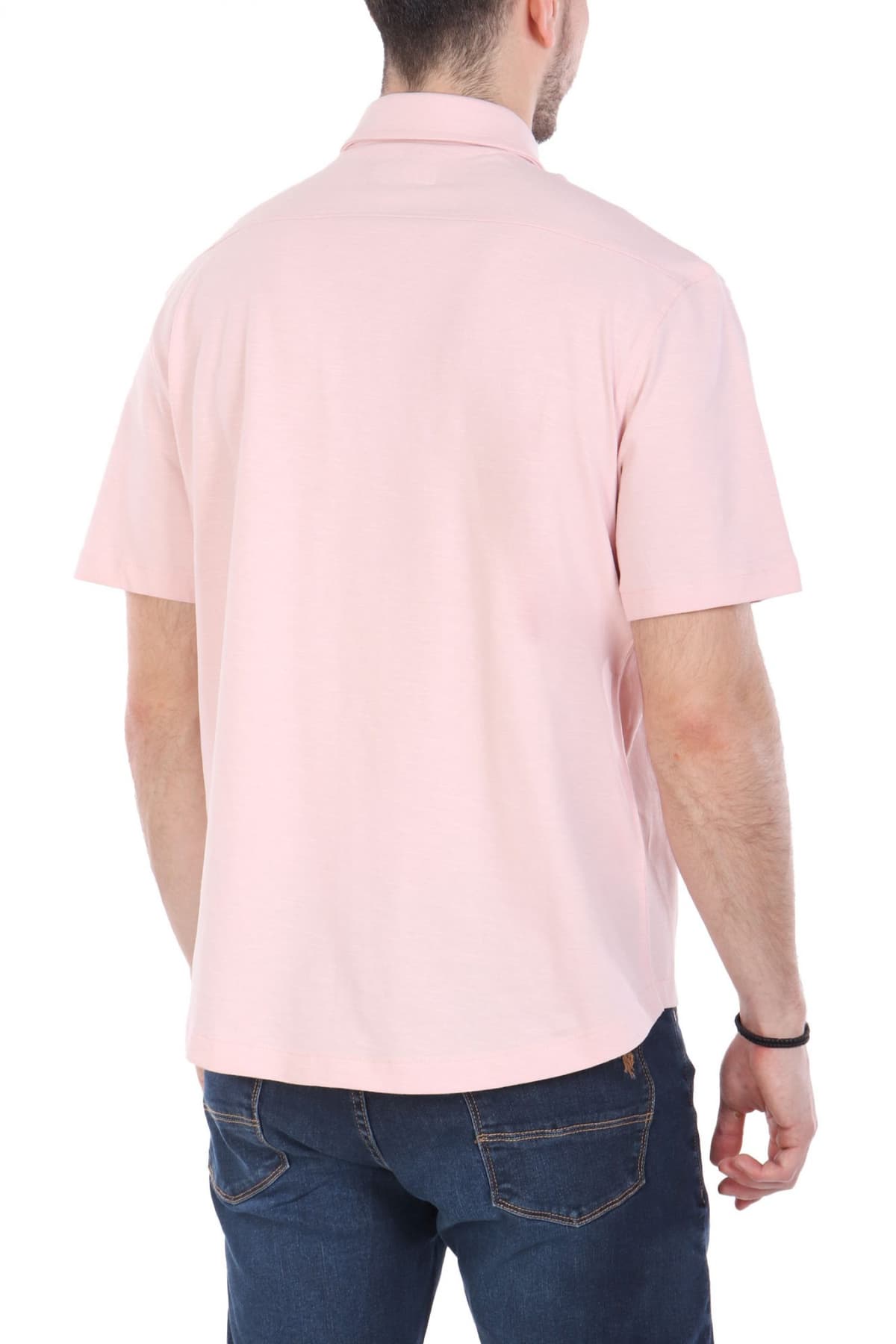 GUESS JEANS ΠΟΥΚΑΜΙΣΟ ΚΟΝΤΟΜΑΝΙΚΟ POCKET LOGO ΡΟΖ