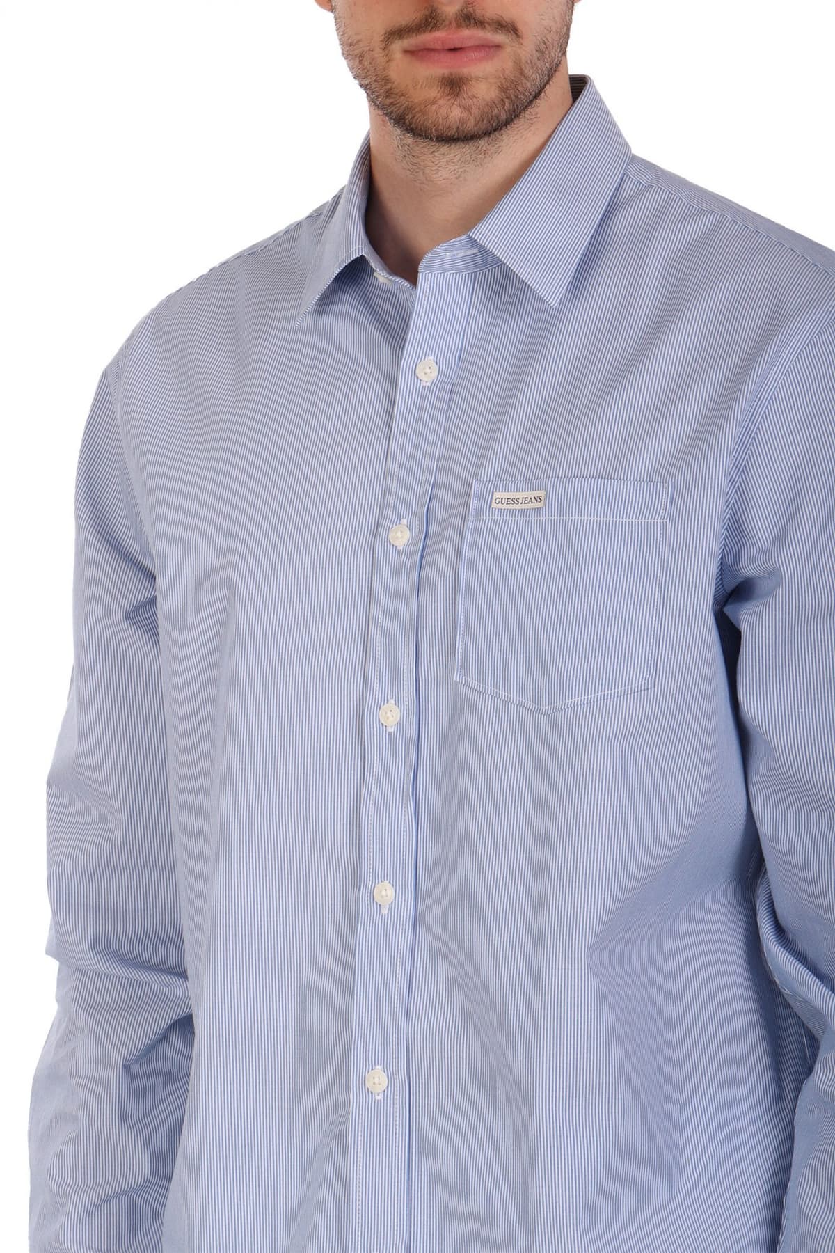 GUESS JEANS ΠΟΥΚΑΜΙΣΟ ΡΙΓΕ LS CLASSIC FIT POCKET ΣΙΕΛ