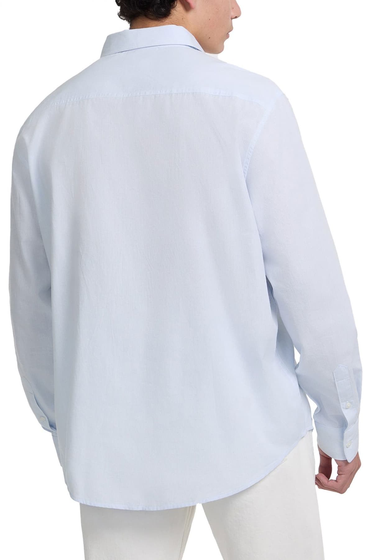 GUESS JEANS ΠΟΥΚΑΜΙΣΟ ΡΙΓΕ LS CLASSIC FIT POCKET ΓΑΛΑΖΙΟ