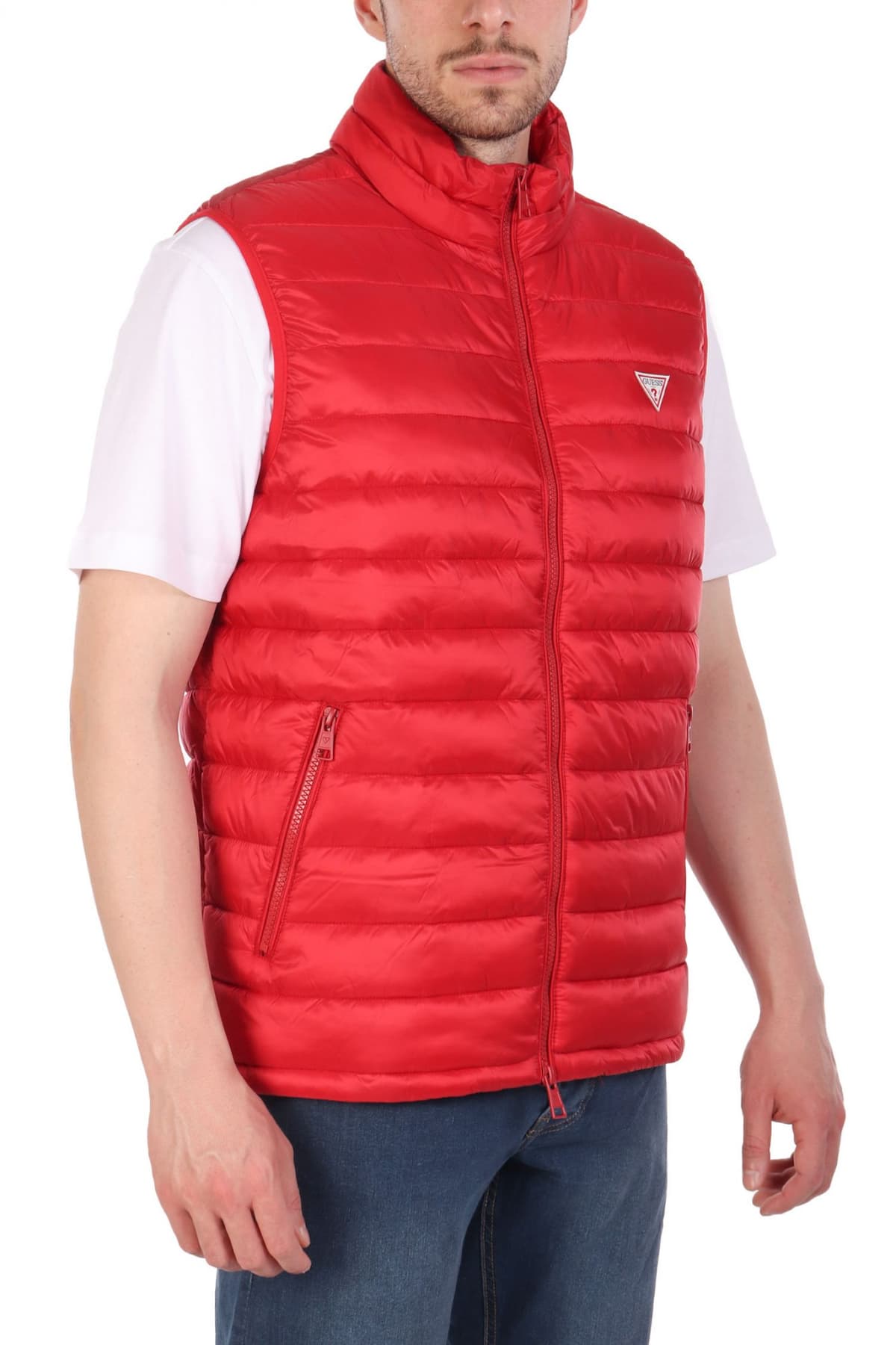 GUESS JEANS ΜΠΟΥΦΑΝ ΑΜΑΝΙΚΟ LOGO ΚΟΚΚΙΝΟ