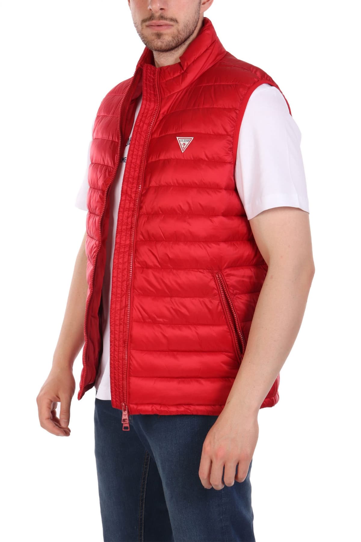 GUESS JEANS ΜΠΟΥΦΑΝ ΑΜΑΝΙΚΟ LOGO ΚΟΚΚΙΝΟ