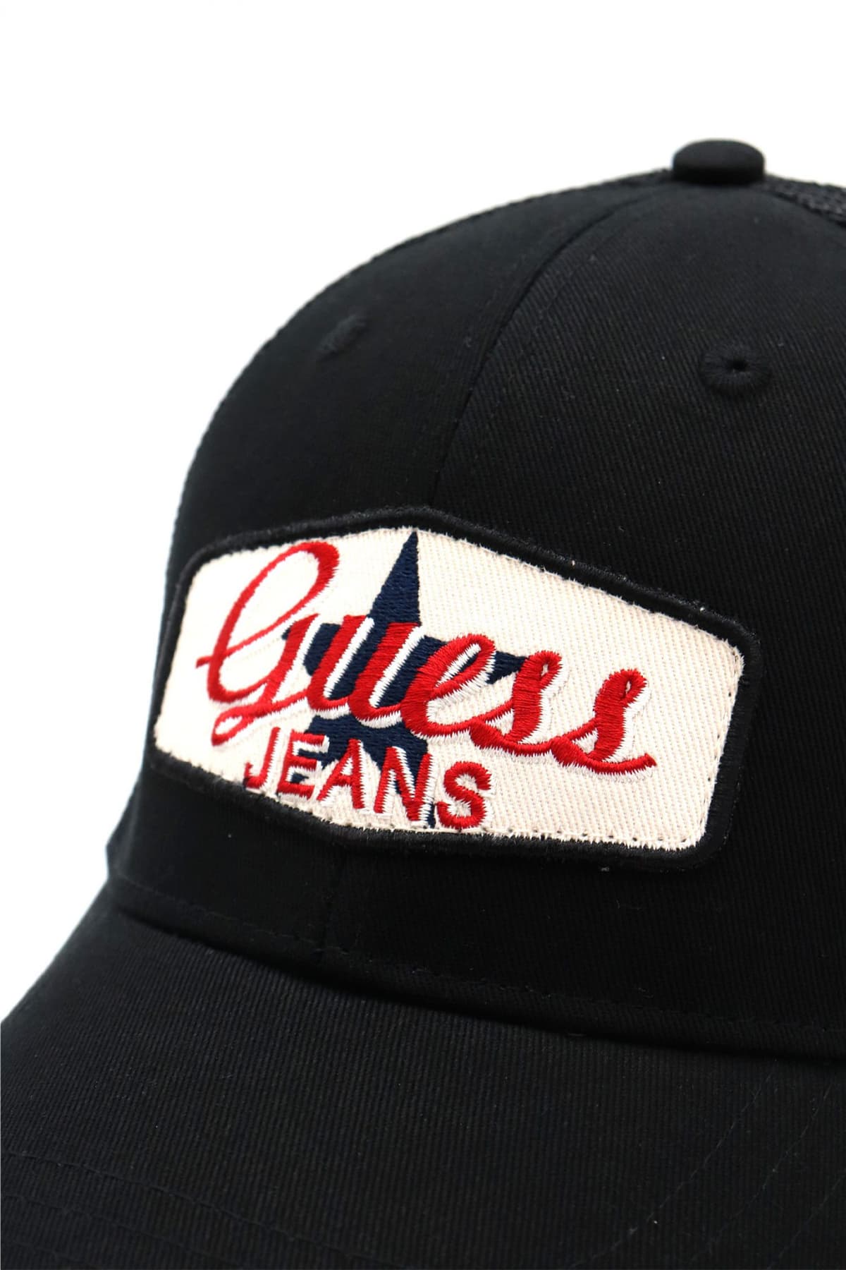 GUESS JEANS ΚΑΠΕΛΟ PATCHED TRUCKER HAT UNISEX ΜΑΥΡΟ