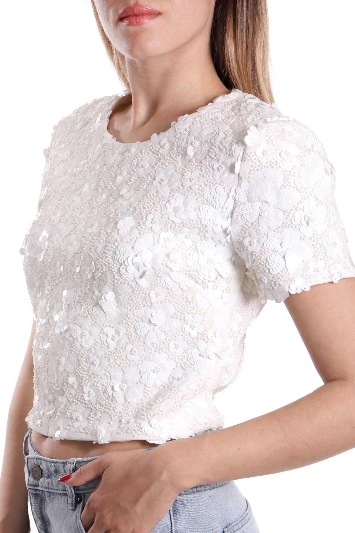 MICHAEL KORS CROP TOP ΠΑΓΕΤΑ ΛΕΥΚΟ