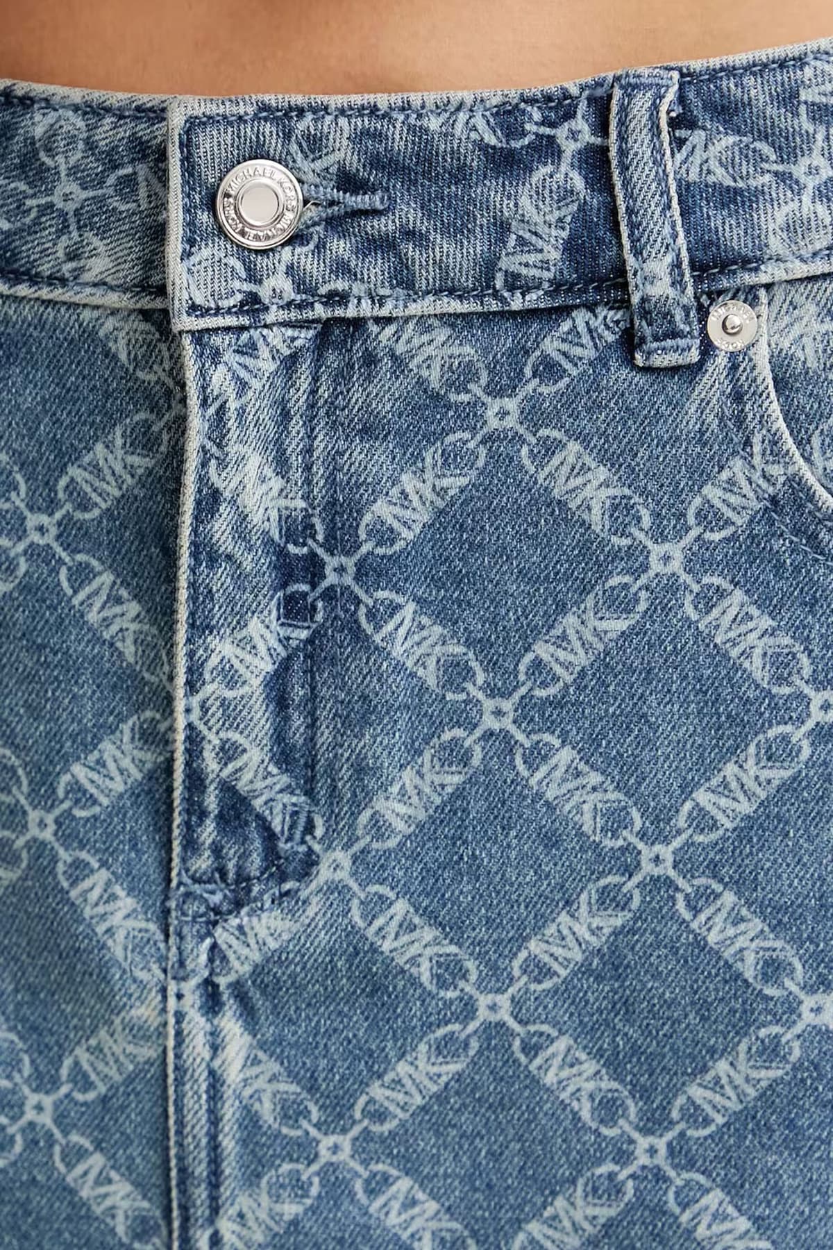 MICHAEL KORS ΦΟΥΣΤΑ MINI JEANS ALL OVER LOGO ΜΠΛΕ