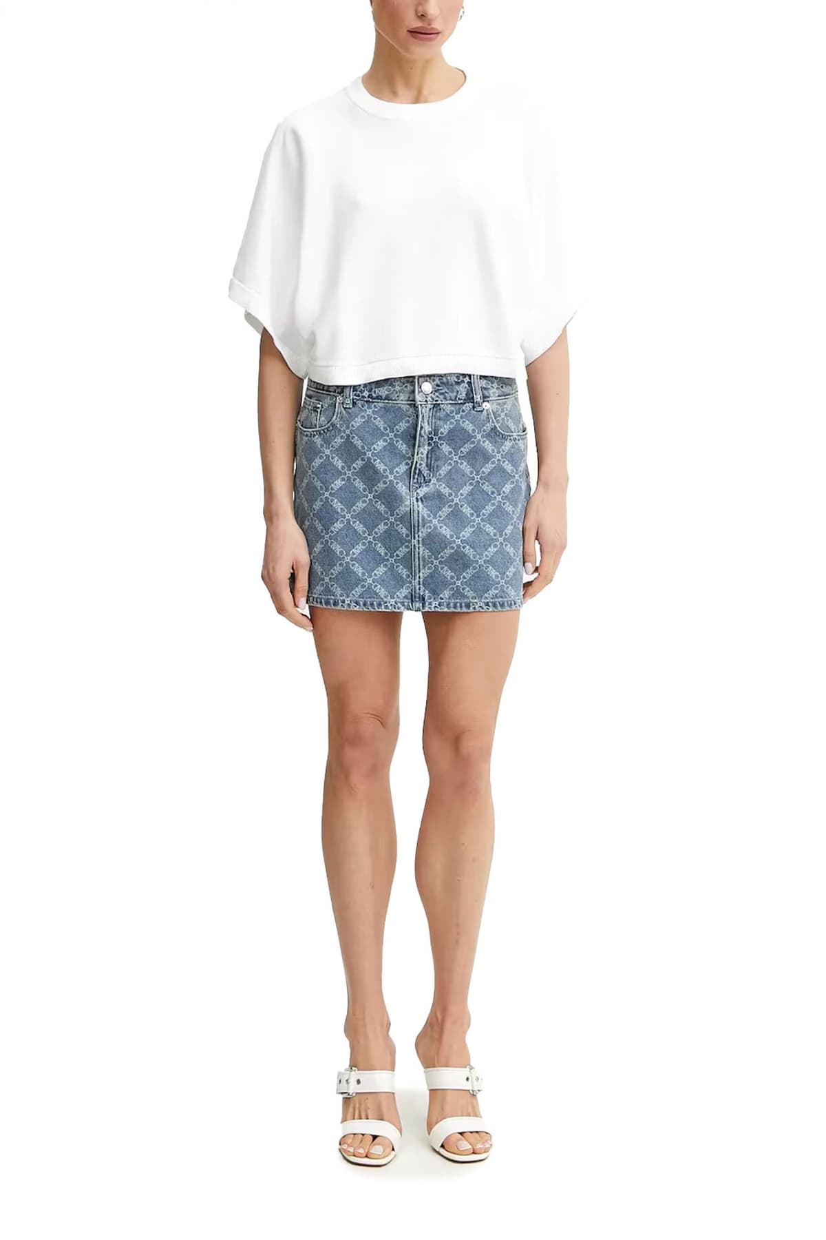 MICHAEL KORS ΦΟΥΣΤΑ MINI JEANS ALL OVER LOGO ΜΠΛΕ