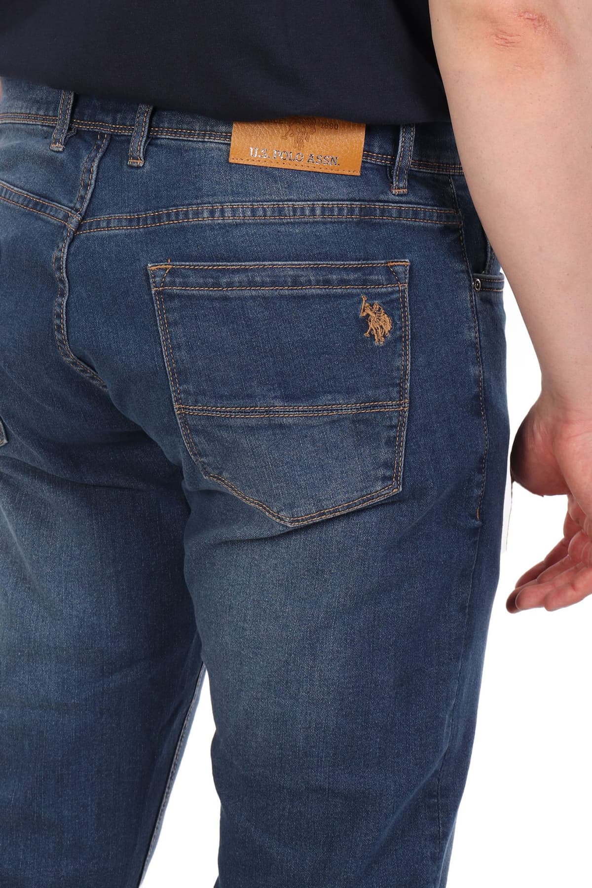 U.S. POLO ASSN. ΠΑΝΤΕΛΟΝΙ JEANS REGULAR STRAIGHT ΕΛΑΣΤΙΚΟ ΜΠΛΕ