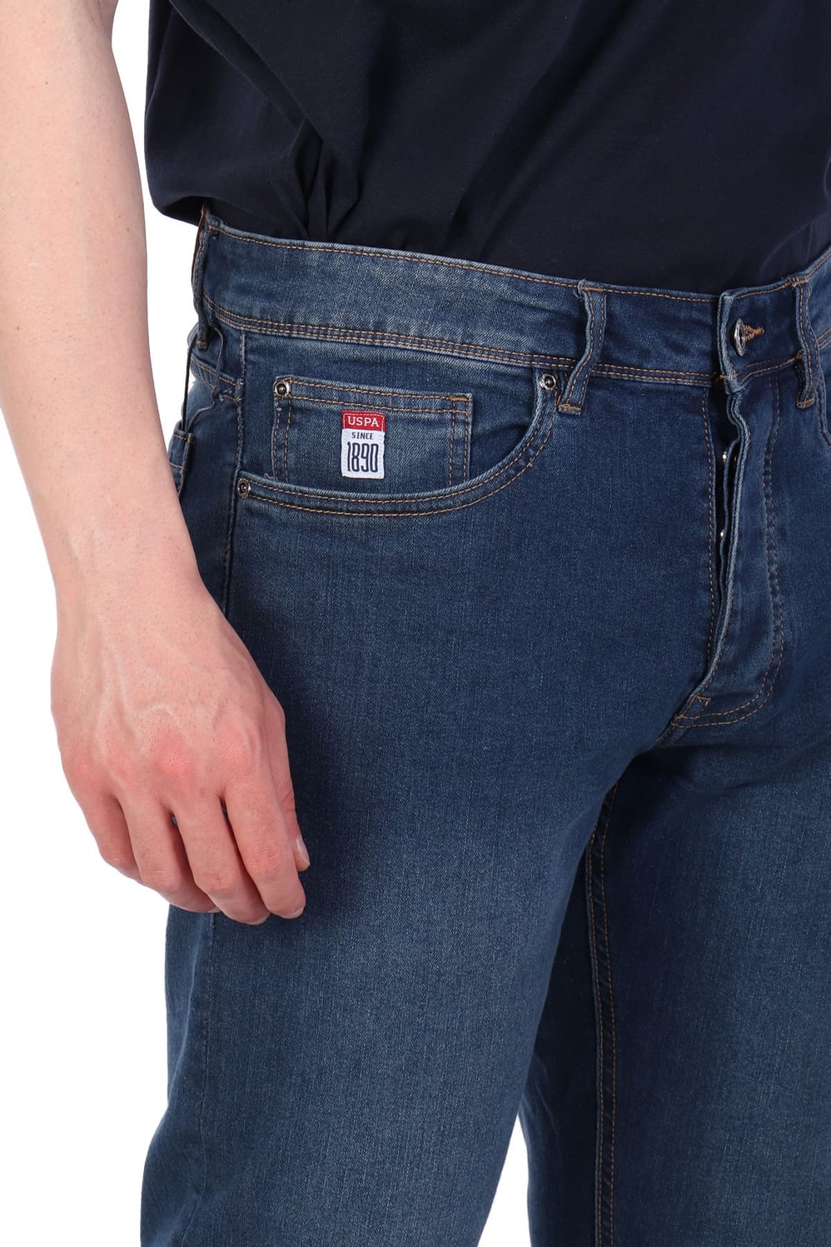 U.S. POLO ASSN. ΠΑΝΤΕΛΟΝΙ JEANS REGULAR STRAIGHT ΕΛΑΣΤΙΚΟ ΜΠΛΕ