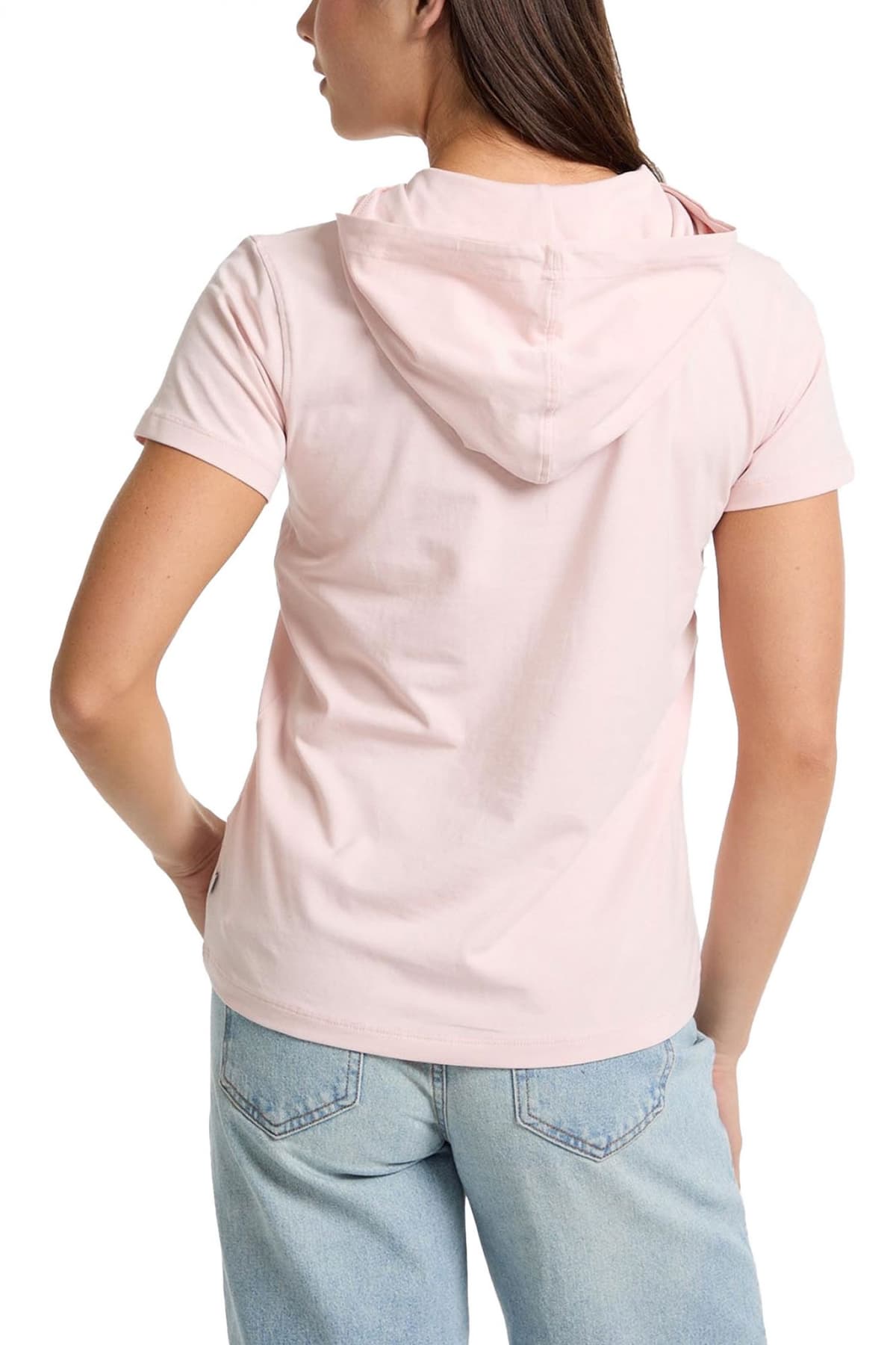 GUESS JEANS T-SHIRT ΜΕ ΚΟΥΚΟΥΛΑ LOGO ΡΟΖ