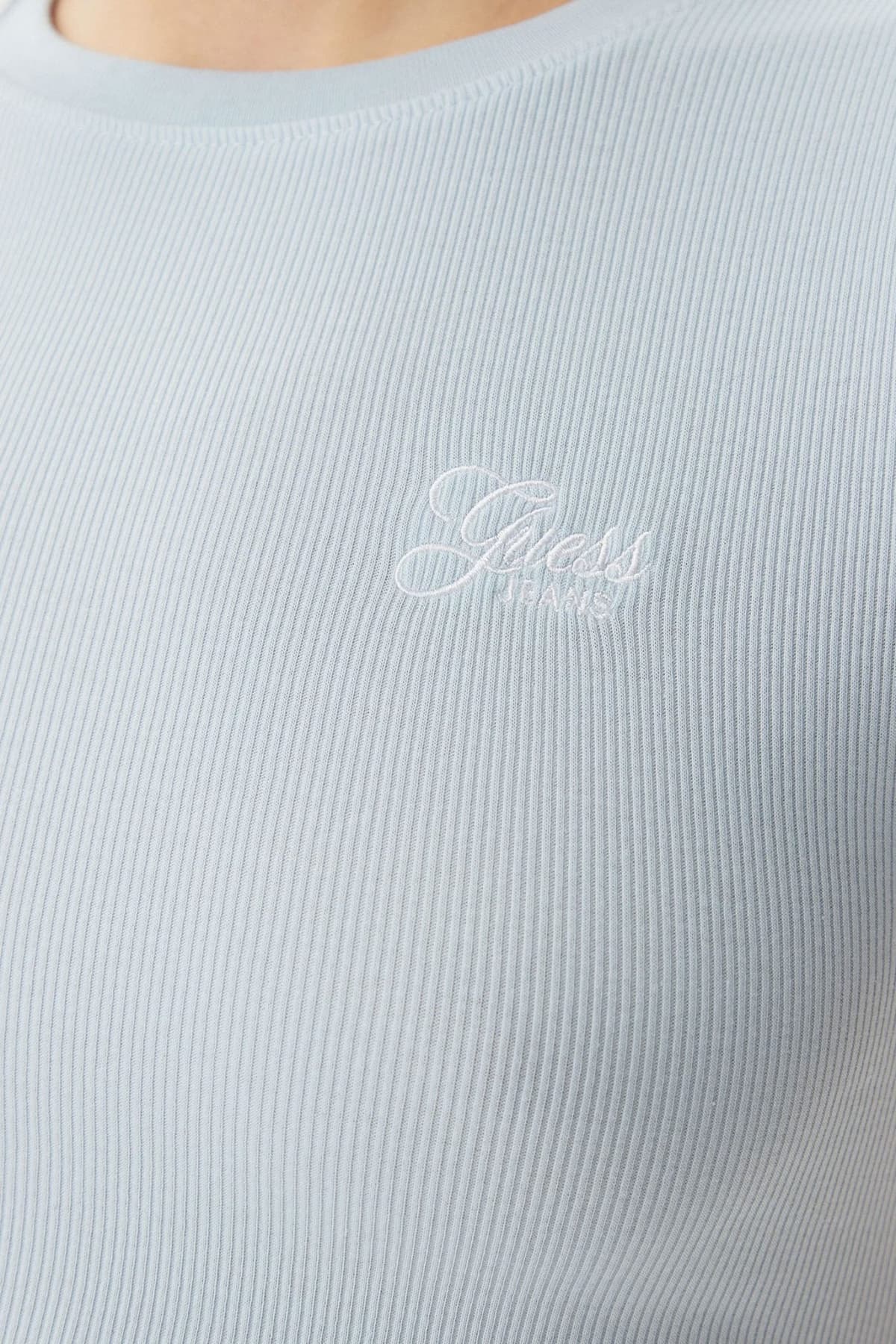 GUESS JEANS T-SHIRT ΡΙΠ SLIM FIT LOGO ΣΙΕΛ