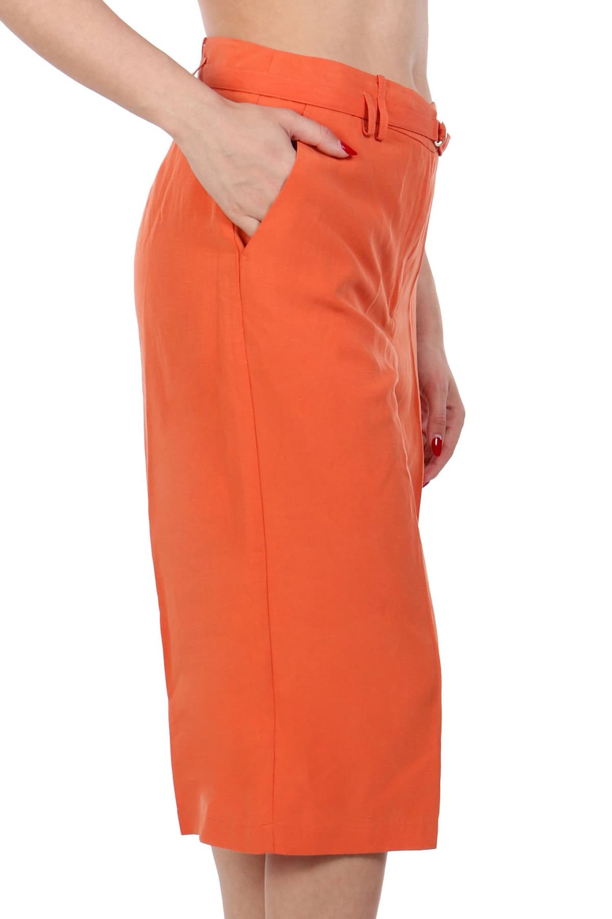 LIU-JO ΒΕΡΜΟΥΔΑ ΛΙΝΟ ΜΕ ΖΩΝΗ ΠΟΡΤΟΚΑΛΙ