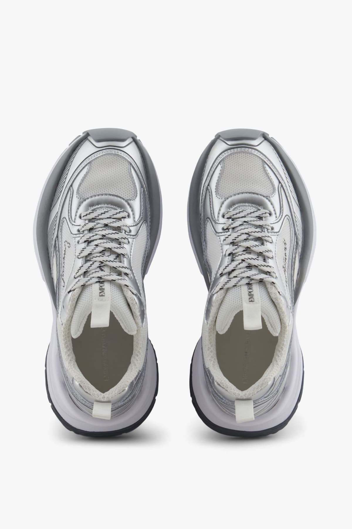 EMPORIO ARMANI ΠΑΠΟΥΤΣΙΑ SNEAKERS ΓΚΡΙ-ΛΕΥΚΟ