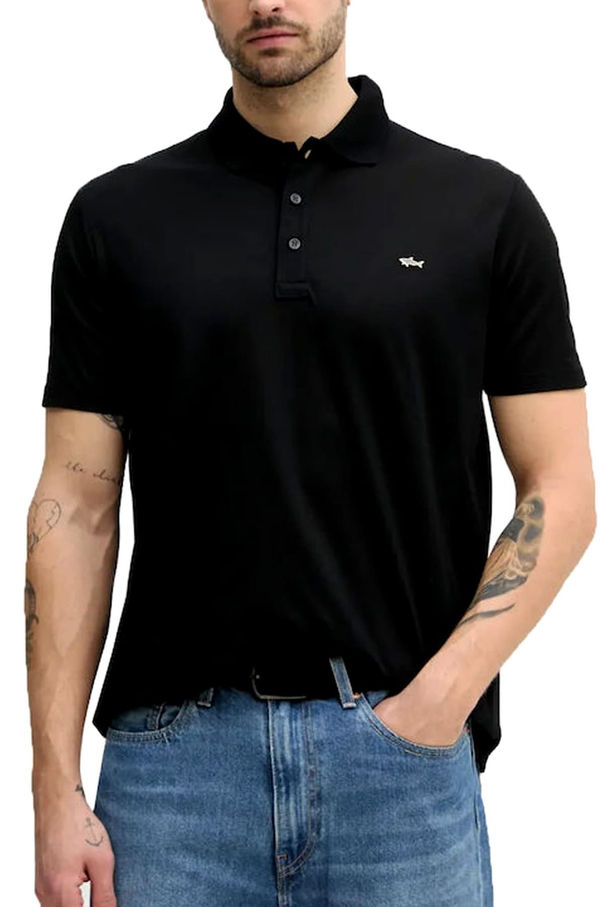 PAUL&SHARK POLO LOGO METALLIC PIN LOGO ΜΑΥΡΟ