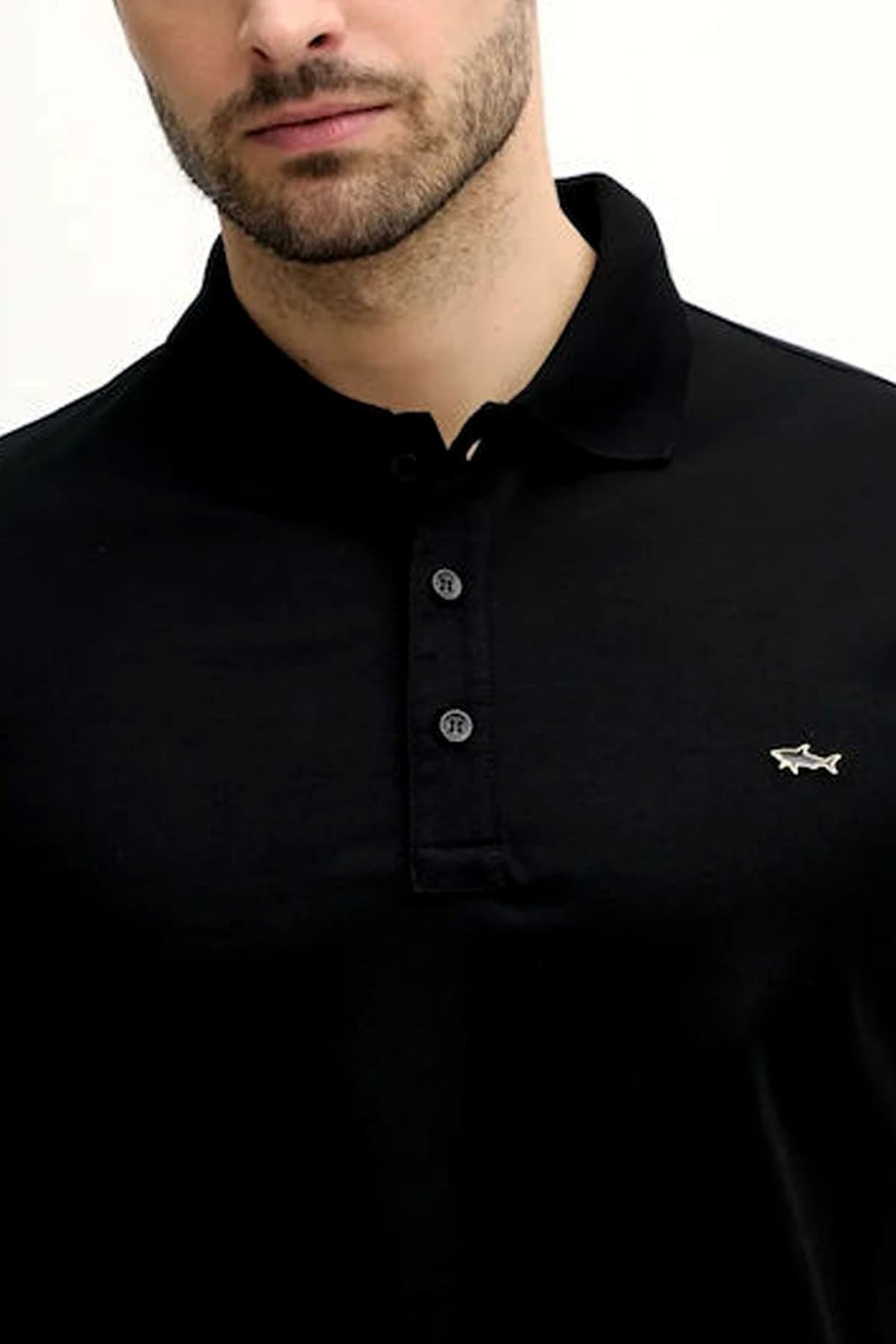 PAUL&SHARK POLO LOGO METALLIC PIN LOGO ΜΑΥΡΟ