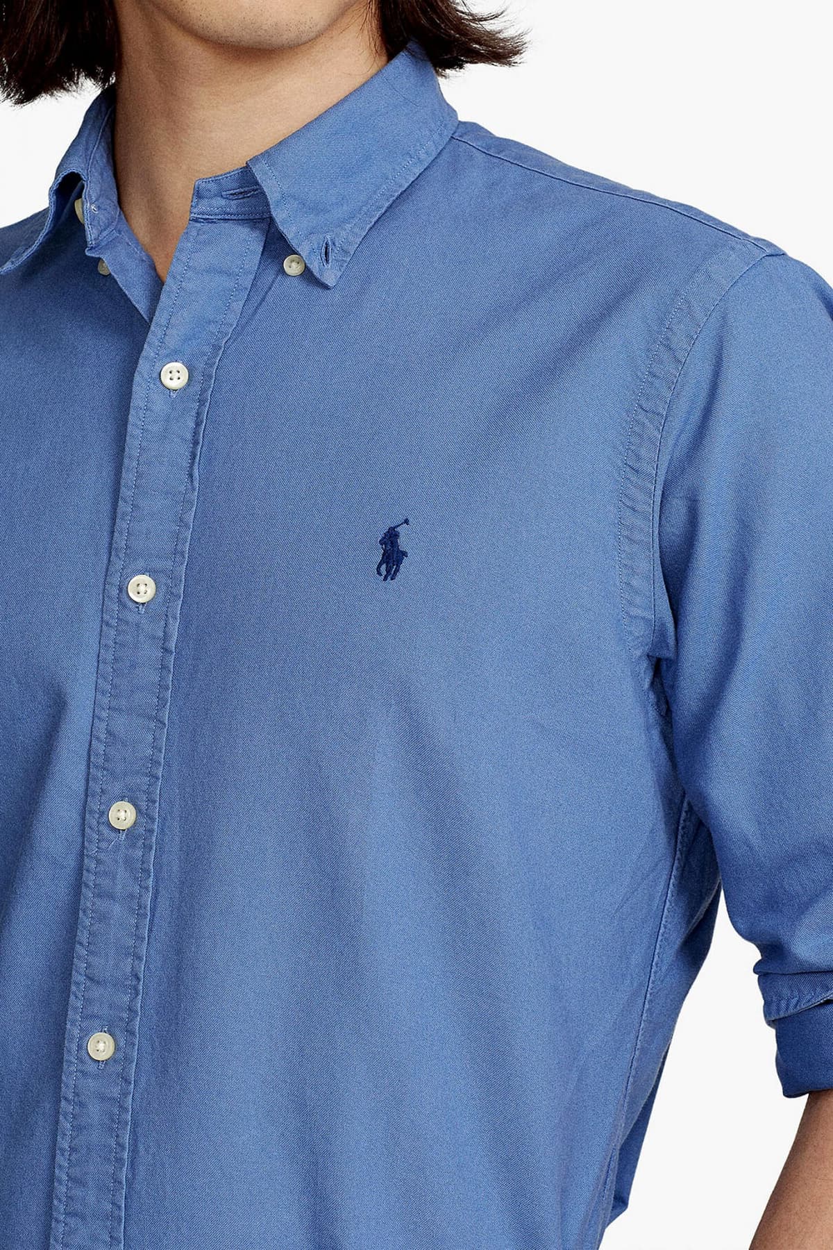 RALPH LAUREN ΠΟΥΚΑΜΙΣΟ CUSTOM FIT OXFORD BUTTON DOWN BSR ΣΙΕΛ
