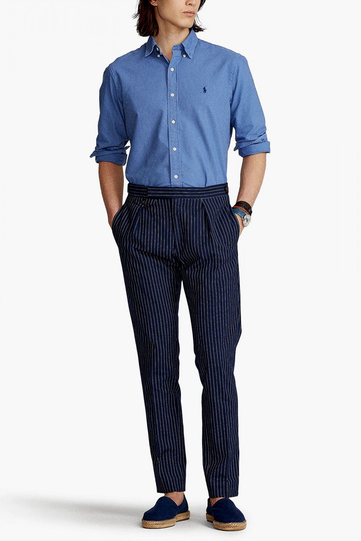 RALPH LAUREN ΠΟΥΚΑΜΙΣΟ CUSTOM FIT OXFORD BUTTON DOWN BSR ΣΙΕΛ