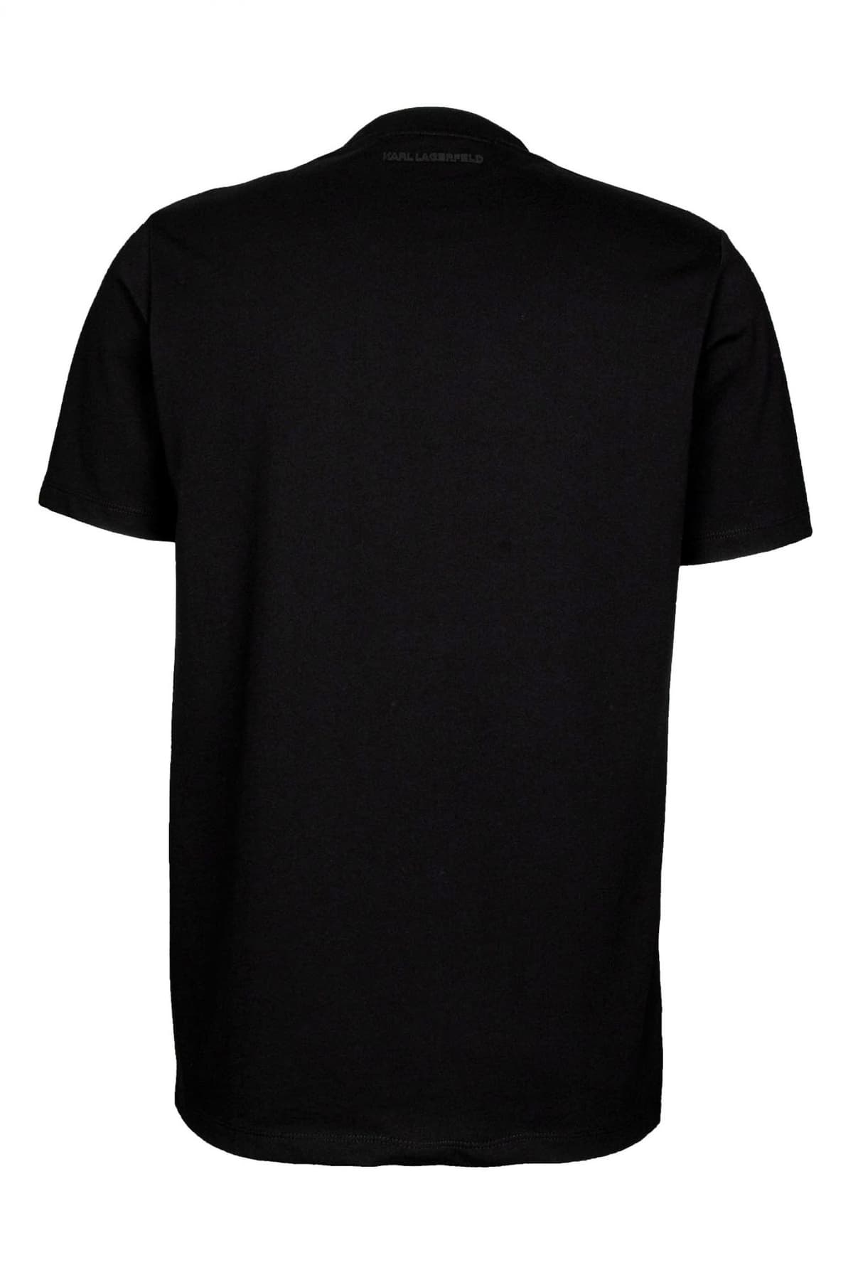 KARL LAGERFELD T-SHIRT CREW NECK LOGO ΜΑΥΡΟ