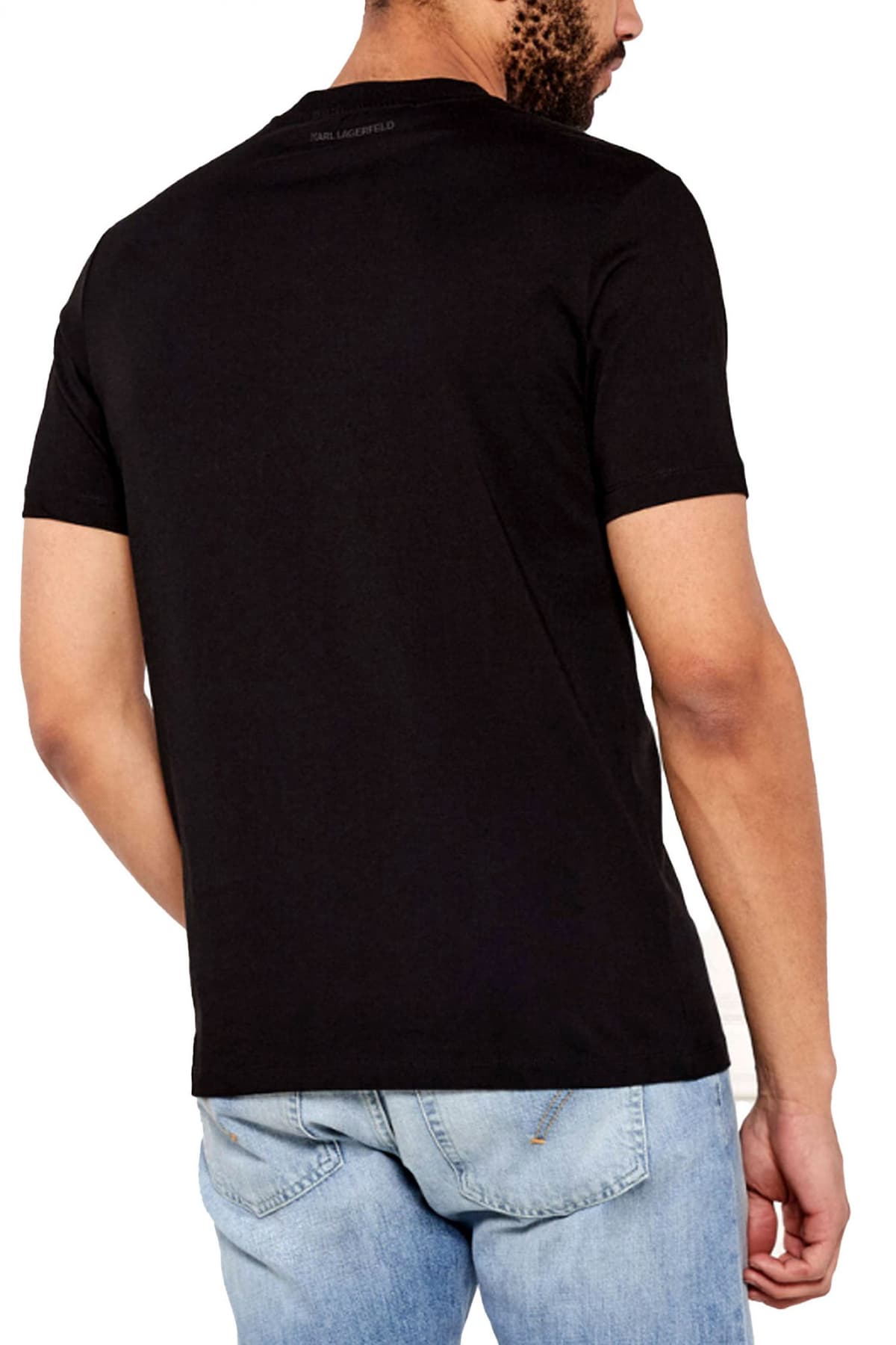 KARL LAGERFELD T-SHIRT CREW NECK LOGO ΜΑΥΡΟ