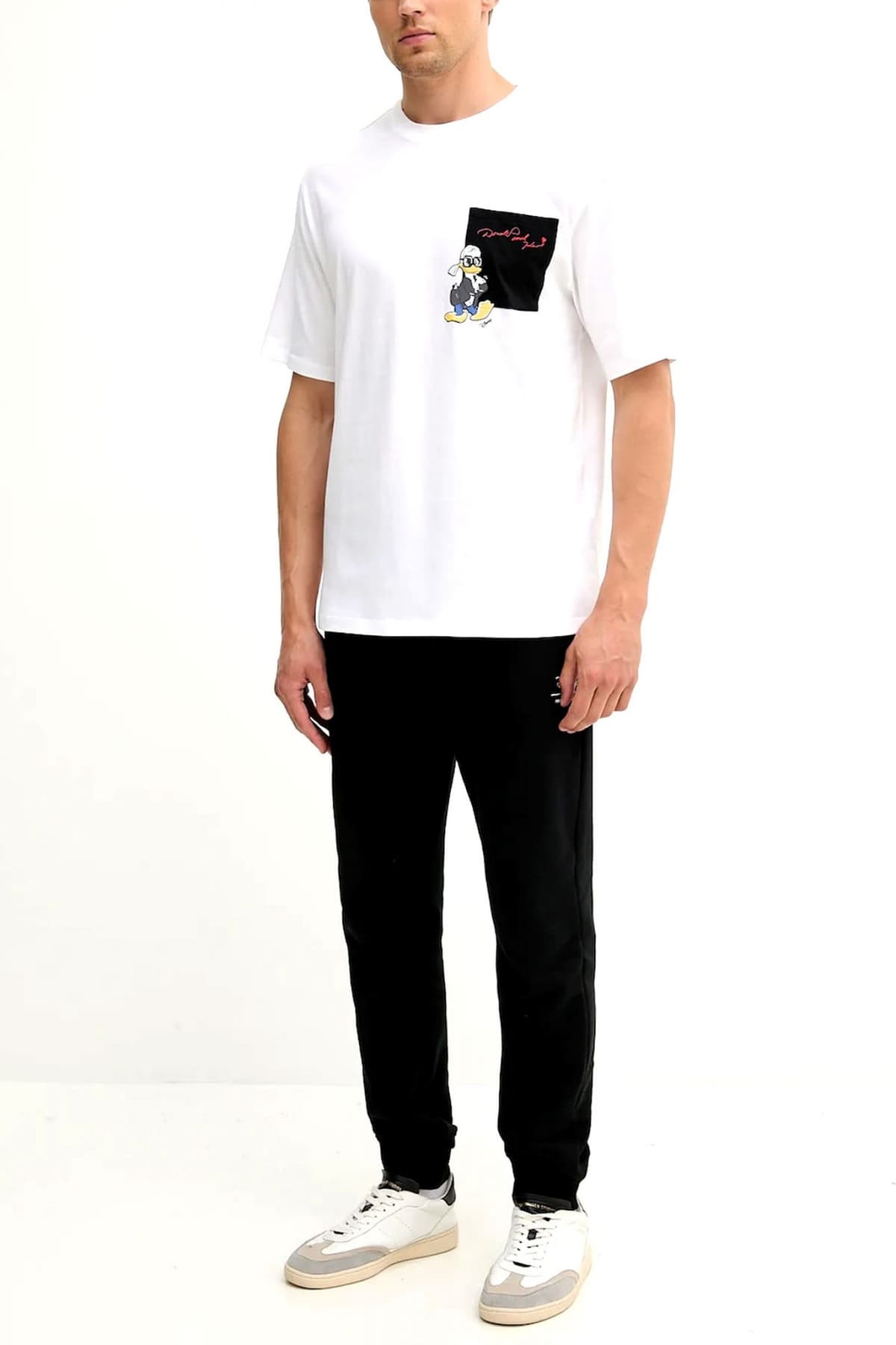 KARL LAGERFELD T-SHIRT LOGO X DISNEY POCKET ΛΕΥΚΟ