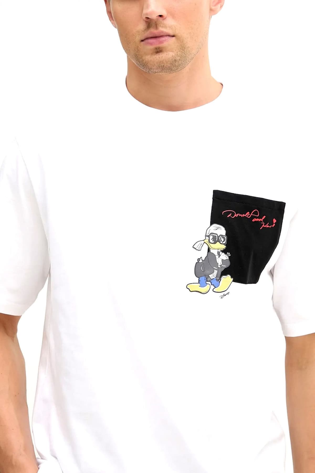 KARL LAGERFELD T-SHIRT LOGO X DISNEY POCKET ΛΕΥΚΟ