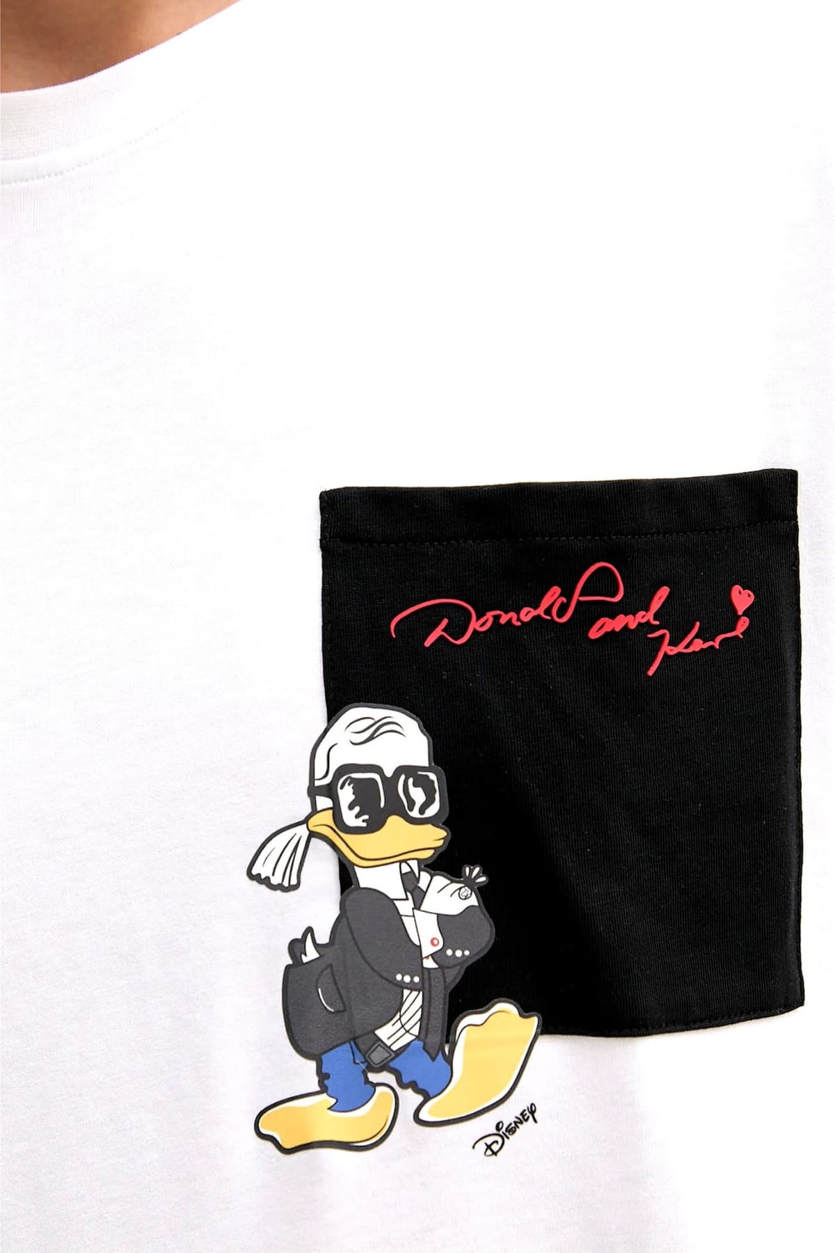 KARL LAGERFELD T-SHIRT LOGO X DISNEY POCKET ΛΕΥΚΟ
